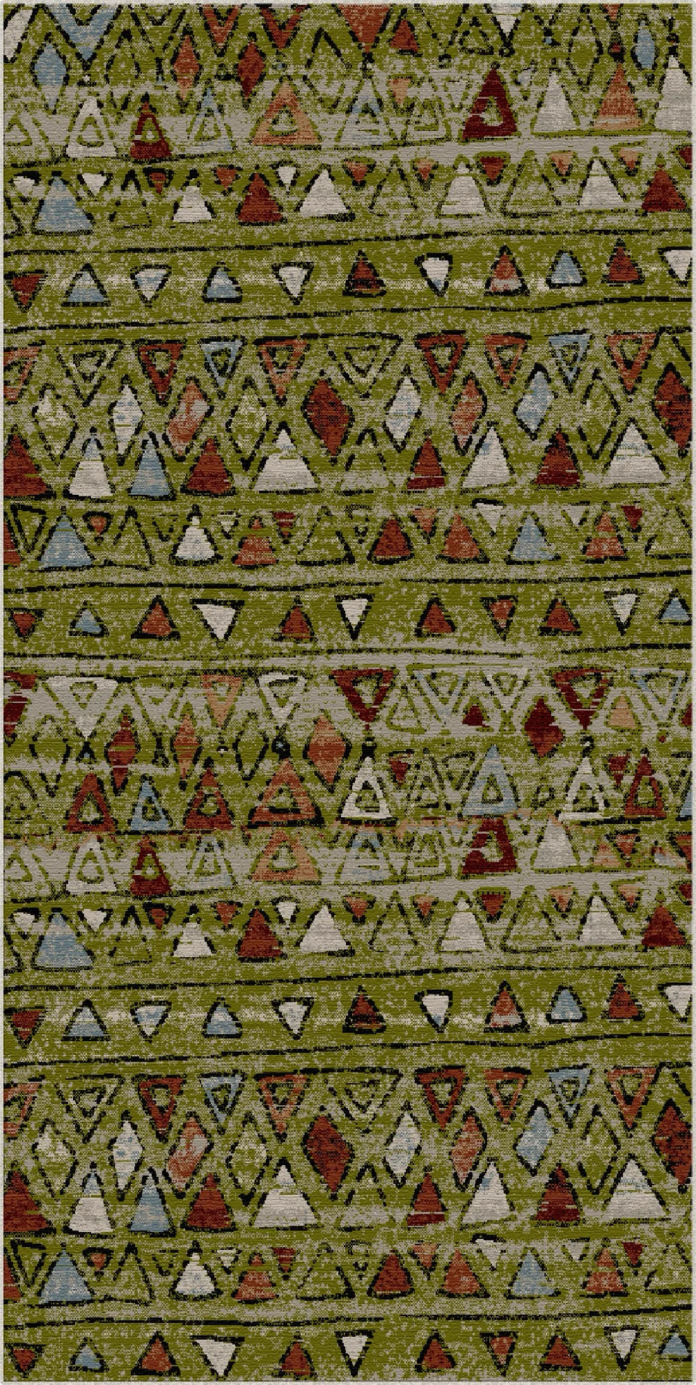 Denali Olive Tribal Waschbarer Teppich