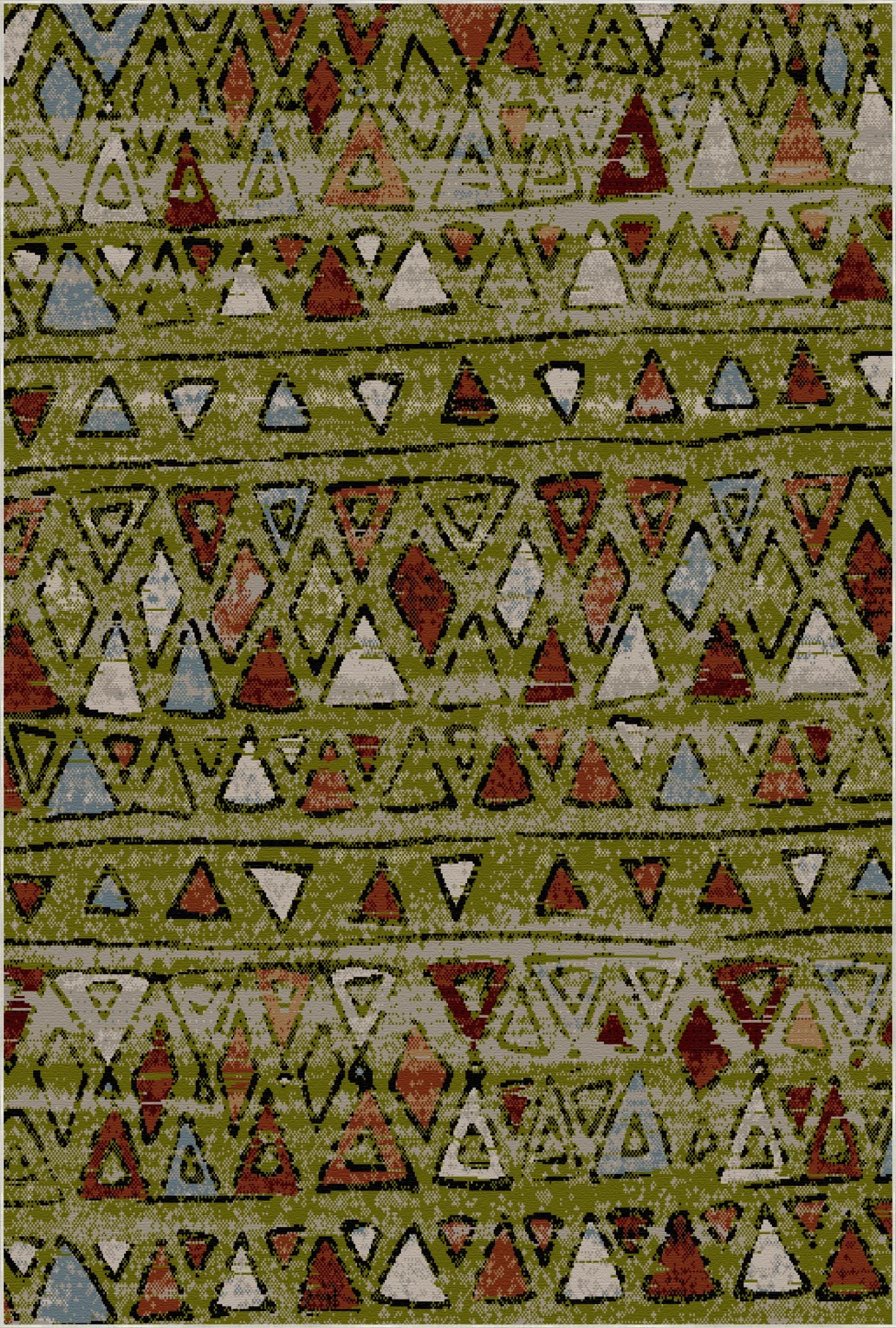 Waschbarer Teppich Denali Olive Tribal
