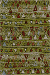Denali Olive Tribal Waschbarer Teppich Olivgrün