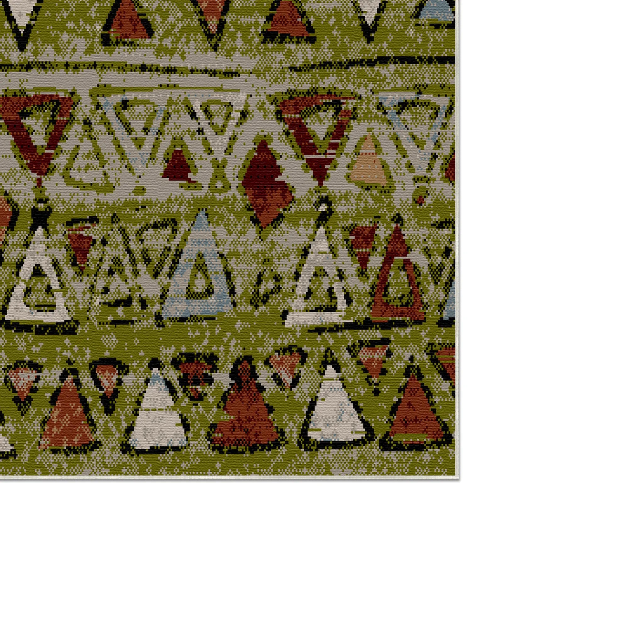 Denali Olive Tribal Waschbarer Teppich