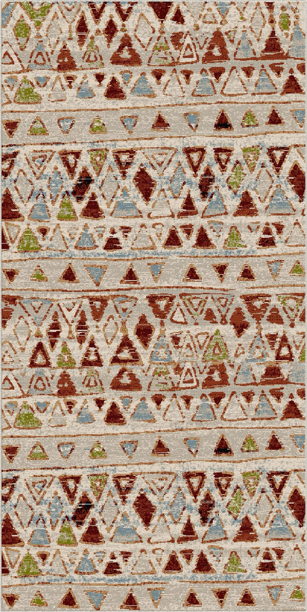 Kenai Creme Tribal Waschbarer Teppich