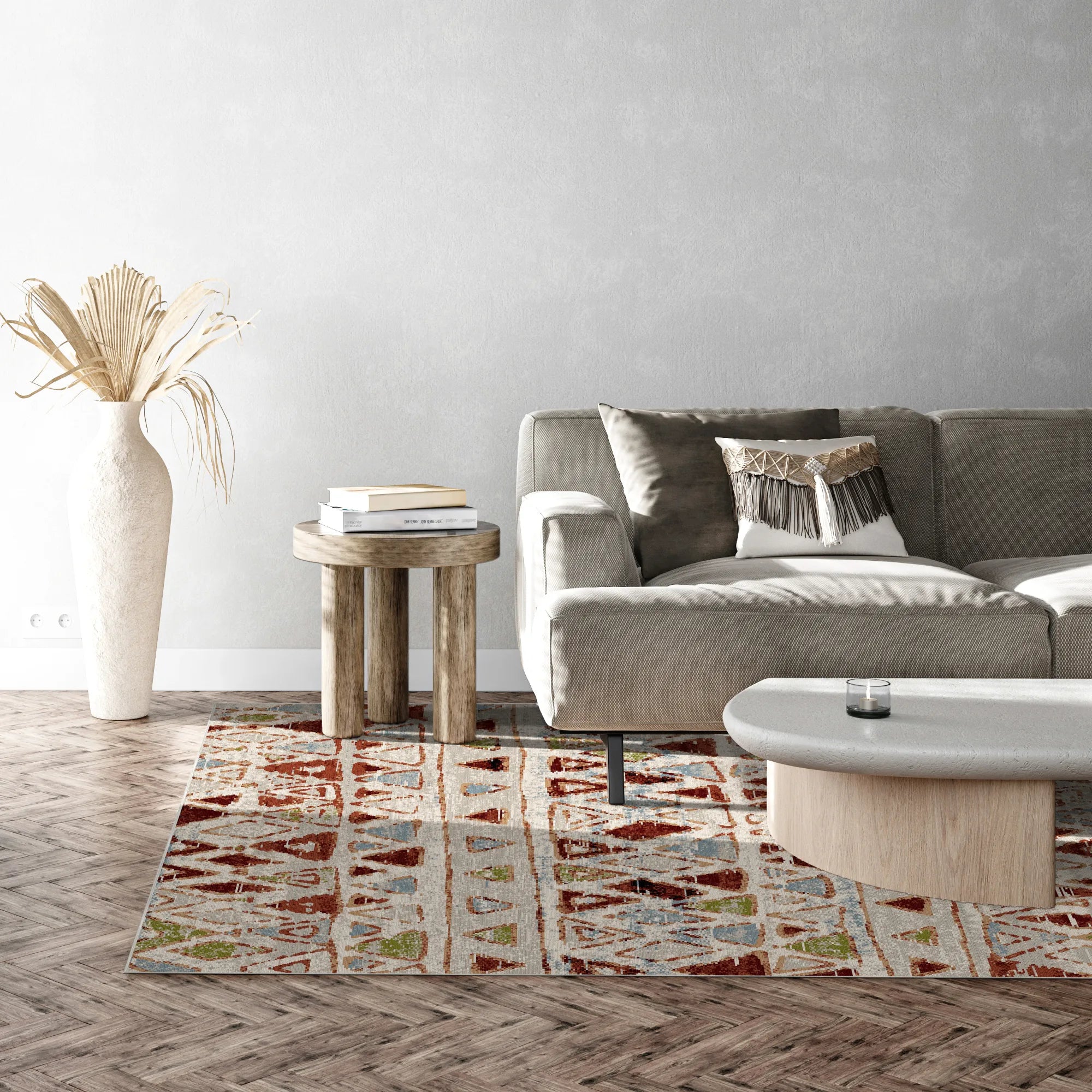 Kenai Cream Tribal Waschbarer Teppich