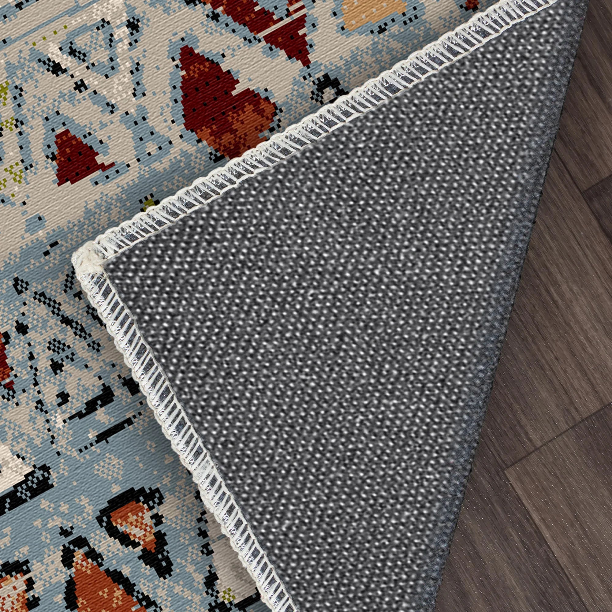 Kodiak Blue Tribal Waschbarer Teppich