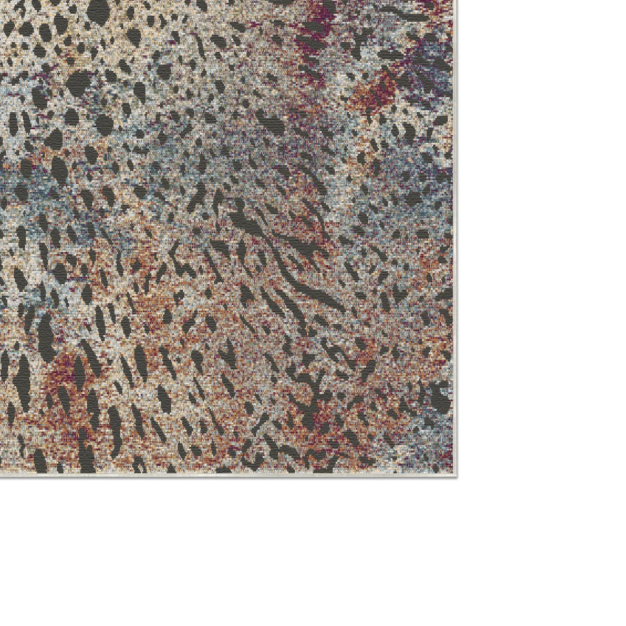 Bohemianischer Leoparden Teppich im Used-Look