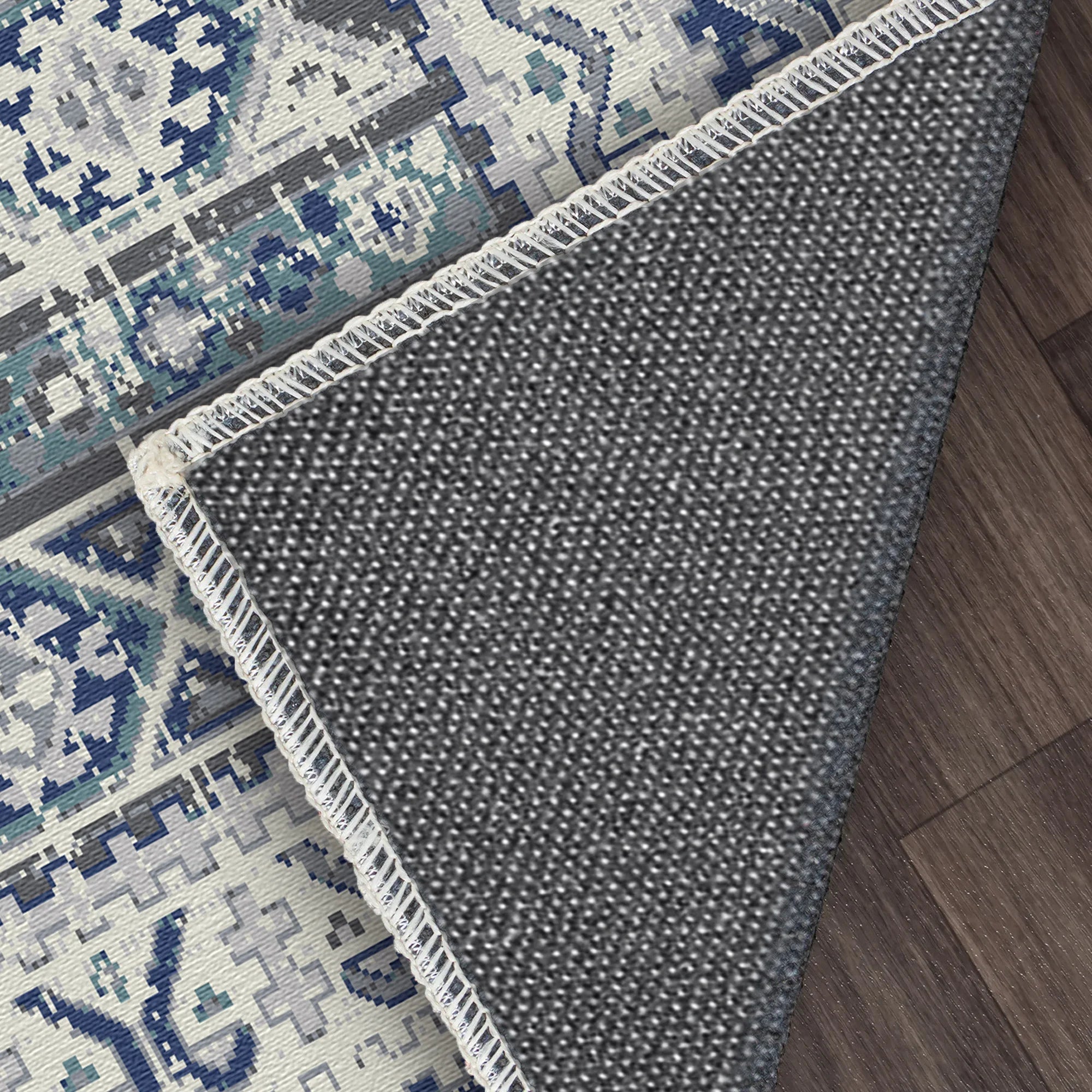 Waschbarer Teppich Baltic Blue Folklore Medallion