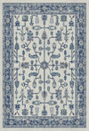 Lissabon Garten Traditioneller Waschbarer Teppich Blau