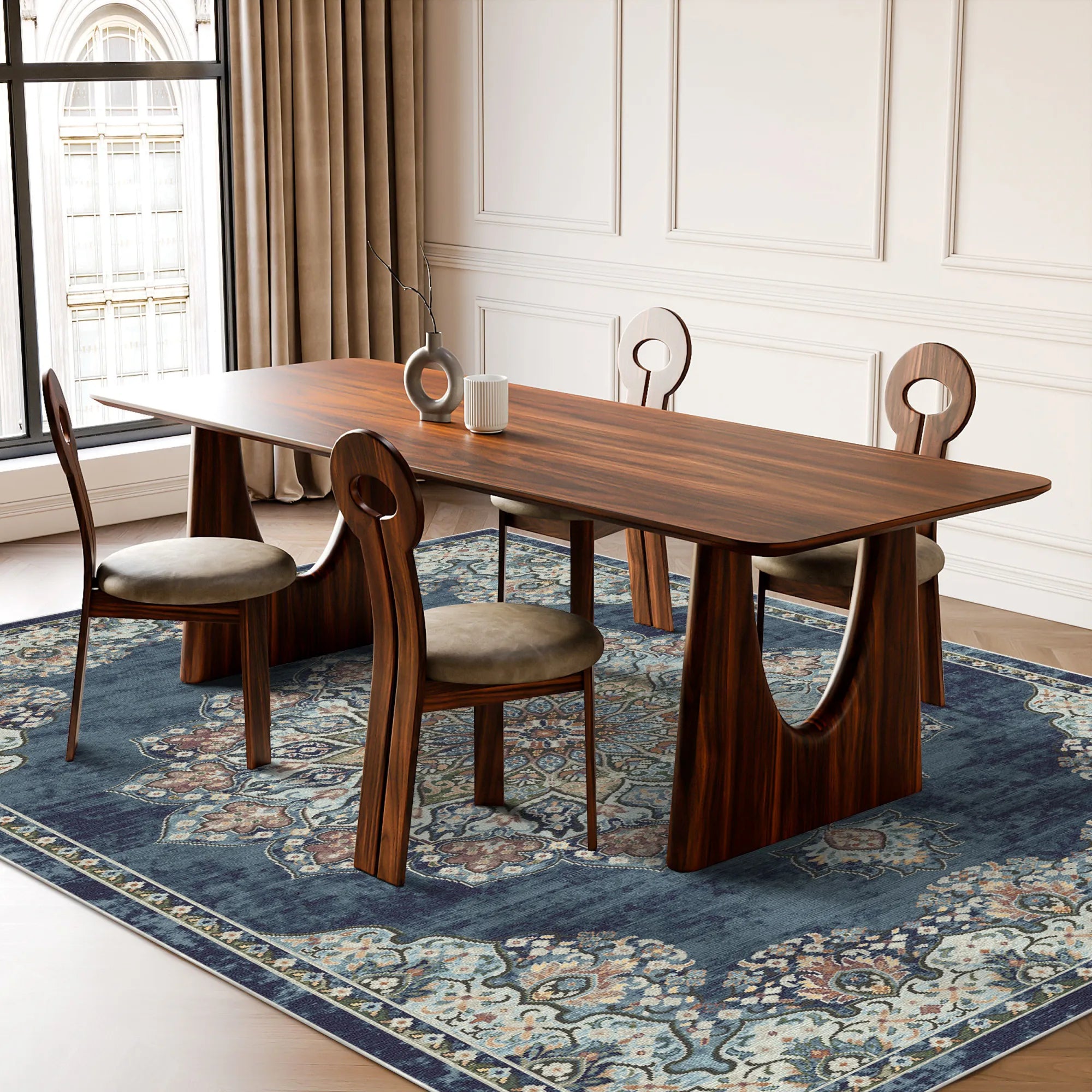 Waschbarer Teppich Seville Slate Traditional