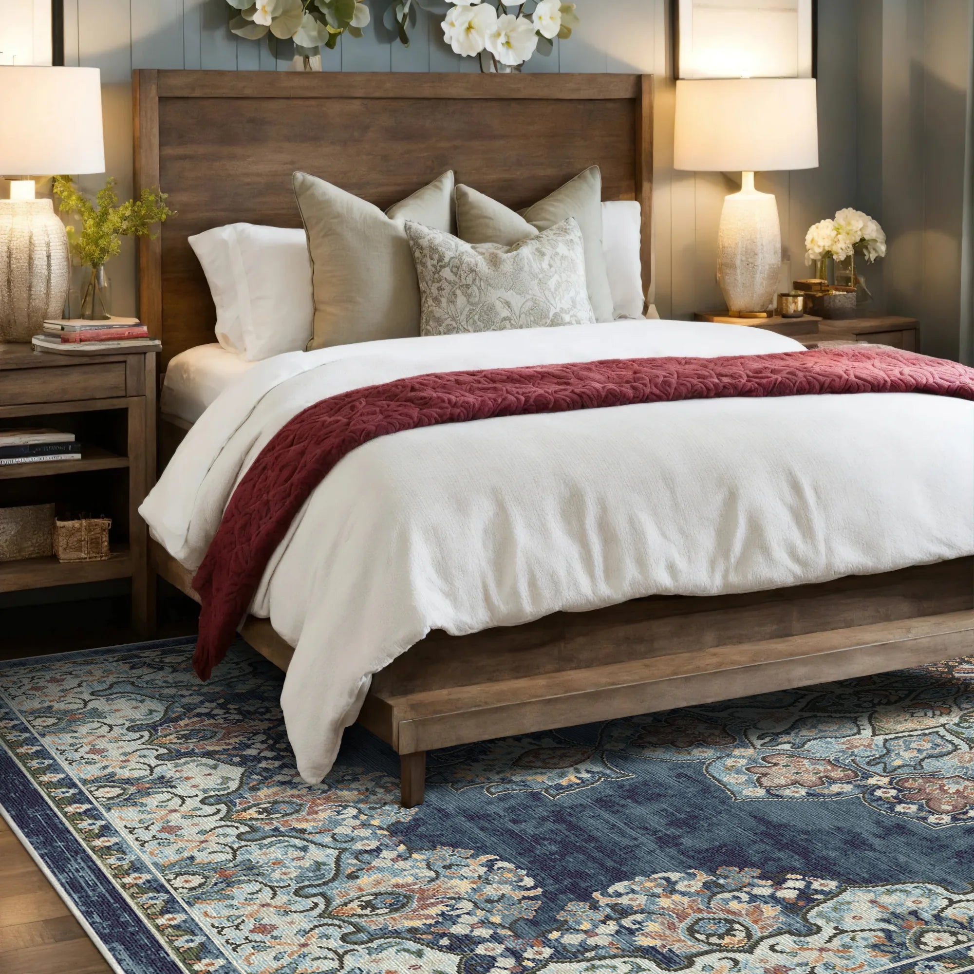 Waschbarer Teppich Seville Slate Traditional