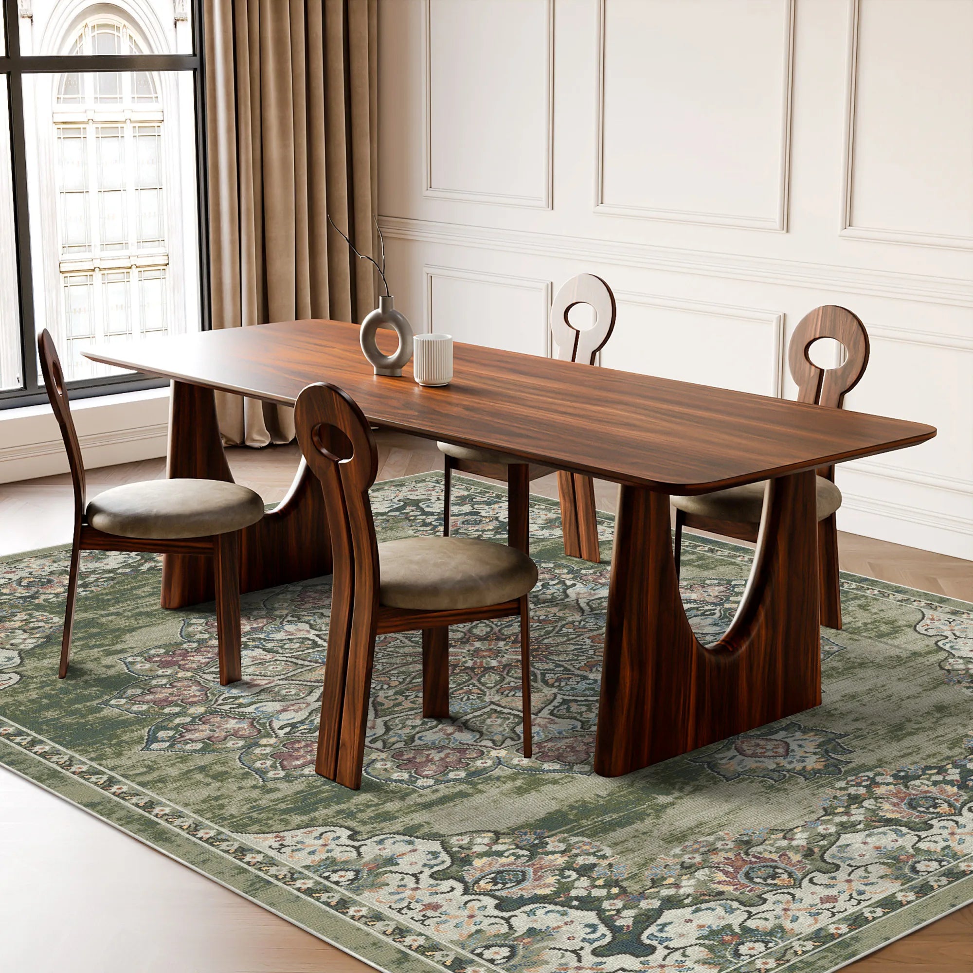 Cordoba Sage Traditioneller Waschbarer Teppich