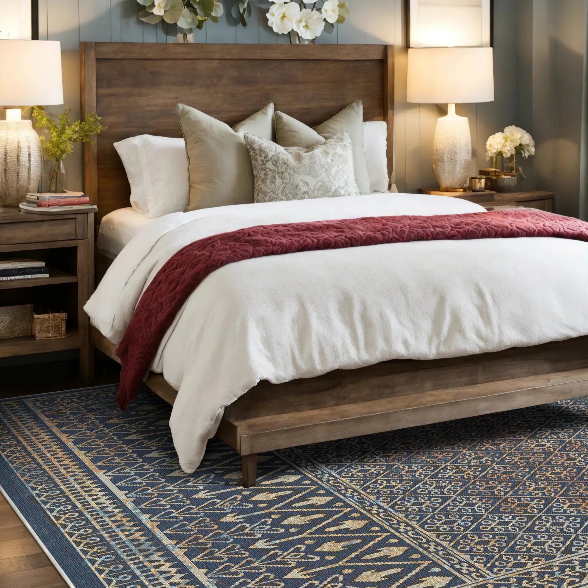 Waschbarer Übergangsteppich Venedig Nacht