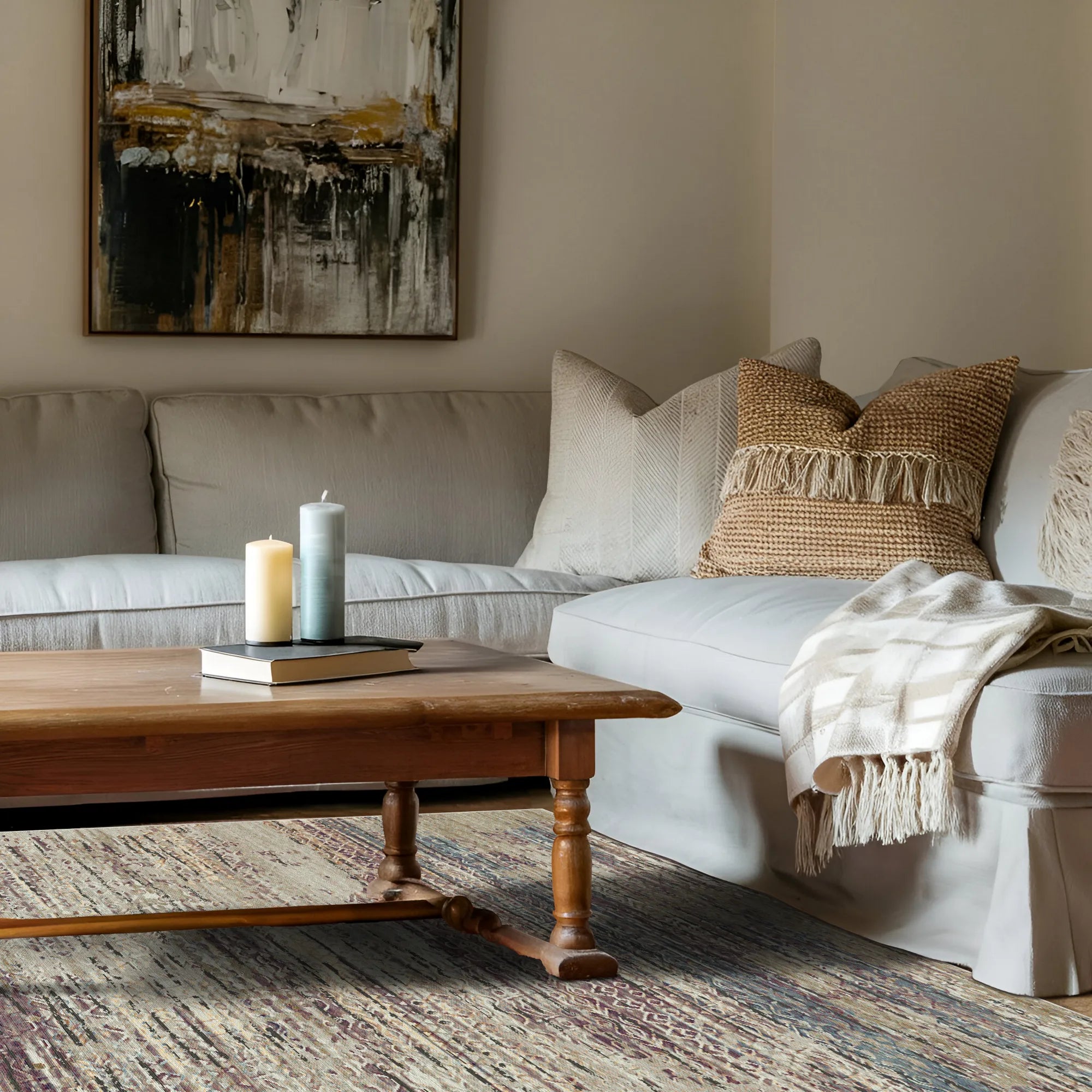 Como Abstrakter Waschbarer Teppich