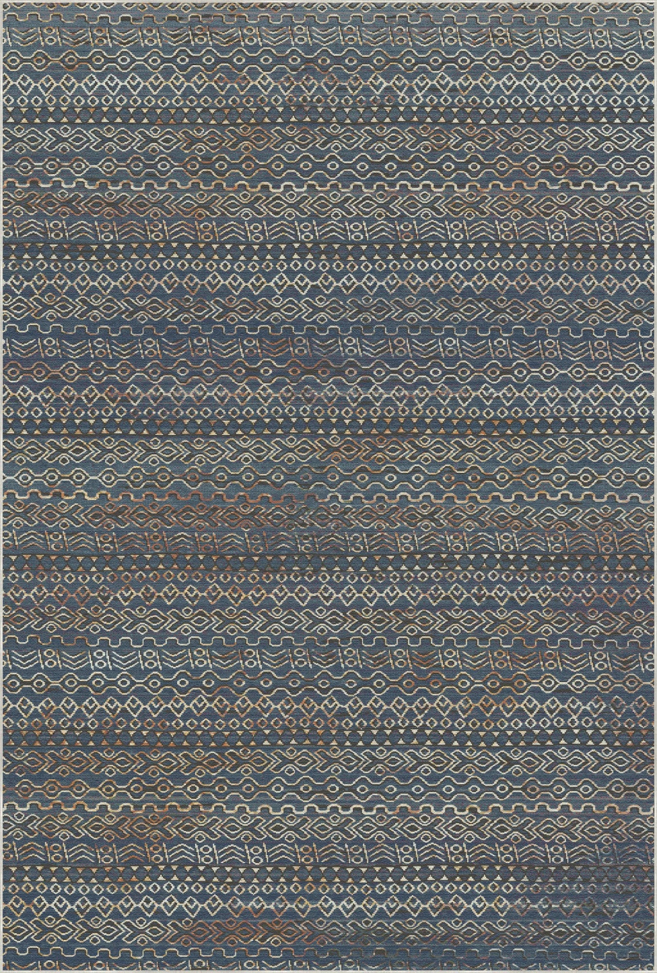 Waschbarer Teppich Amalfi Blue Abstract