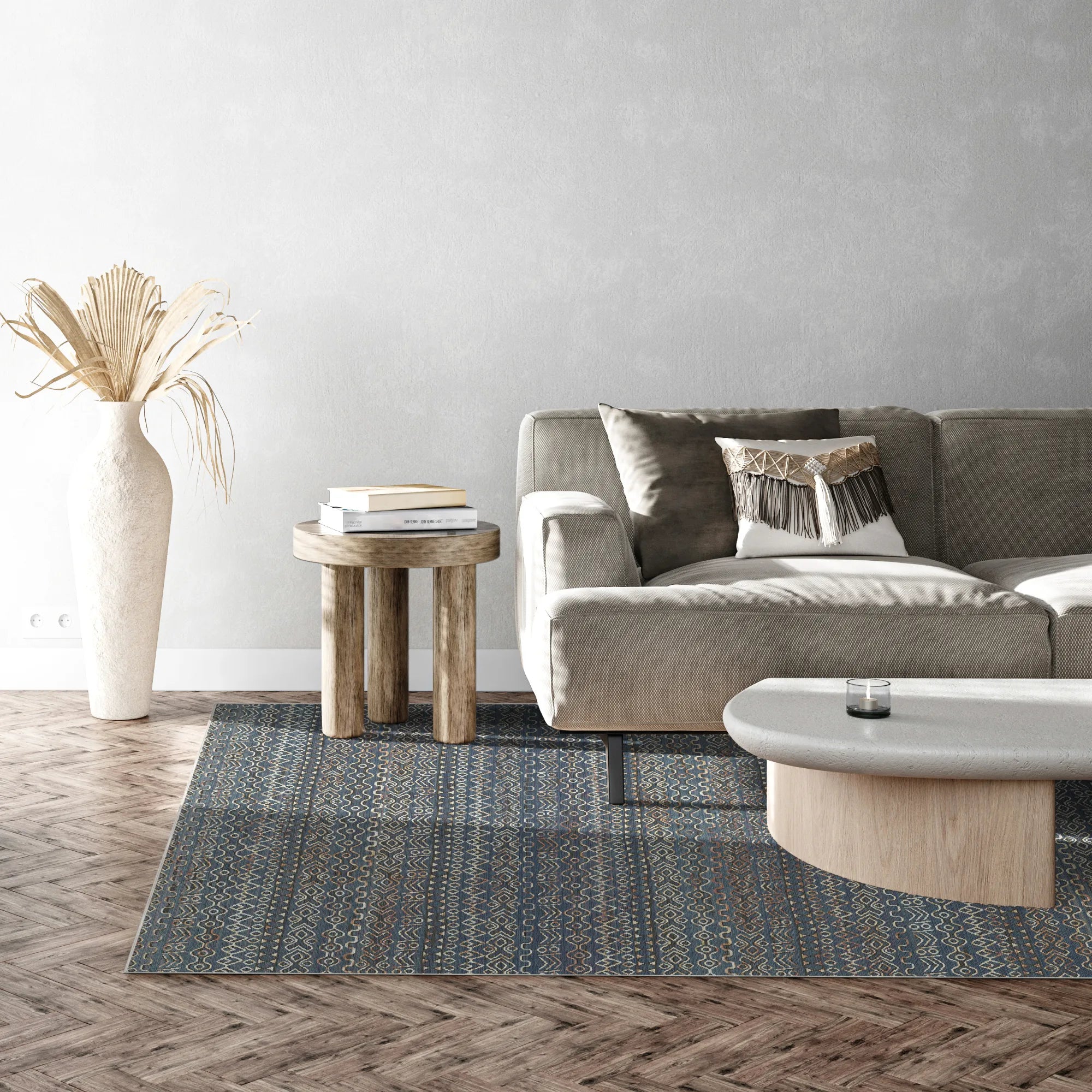 Waschbarer Teppich Amalfi Blue Abstract