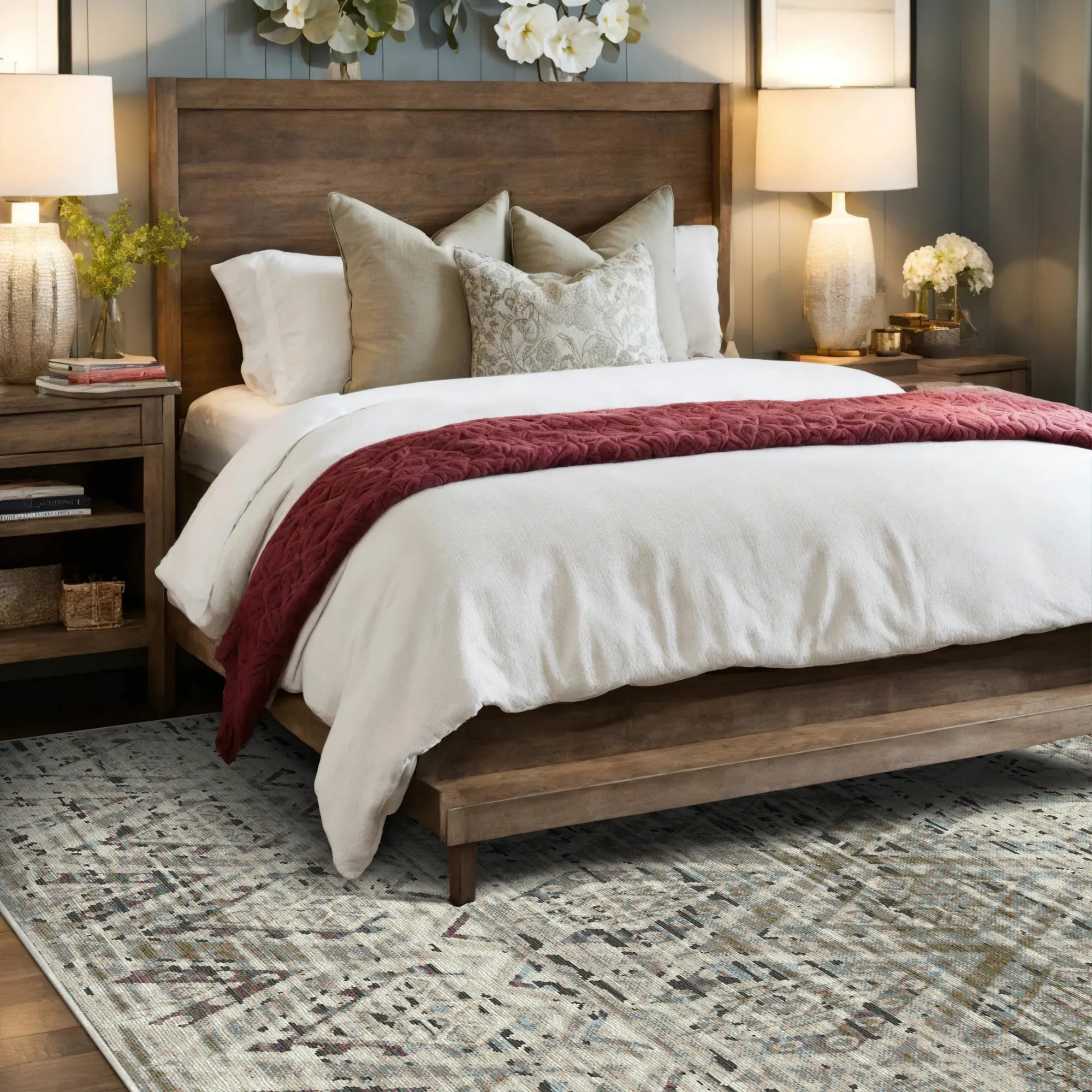 Positano Sand Distressed Diamond Teppich