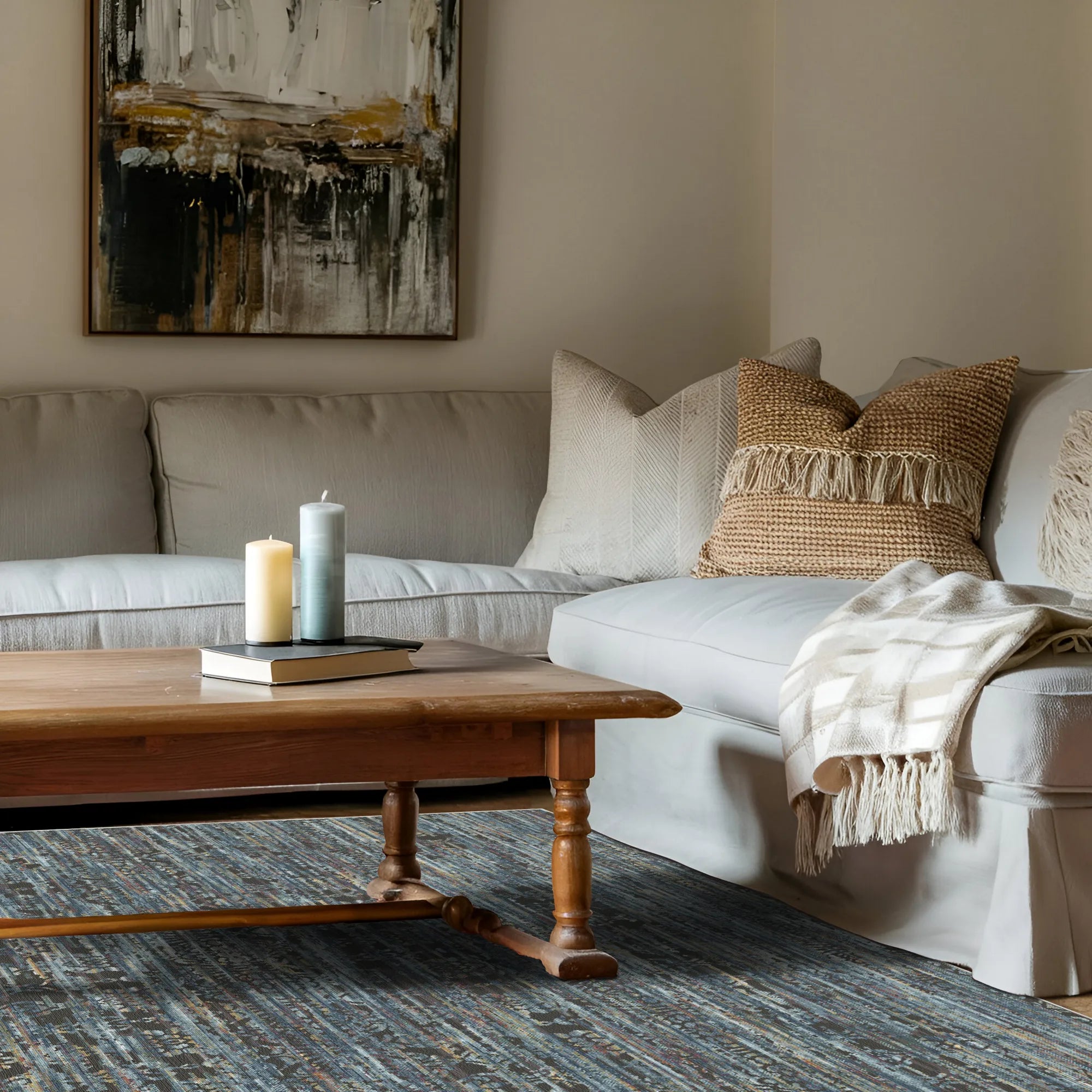 Waschbarer Teppich Berlin Industrial Abstract