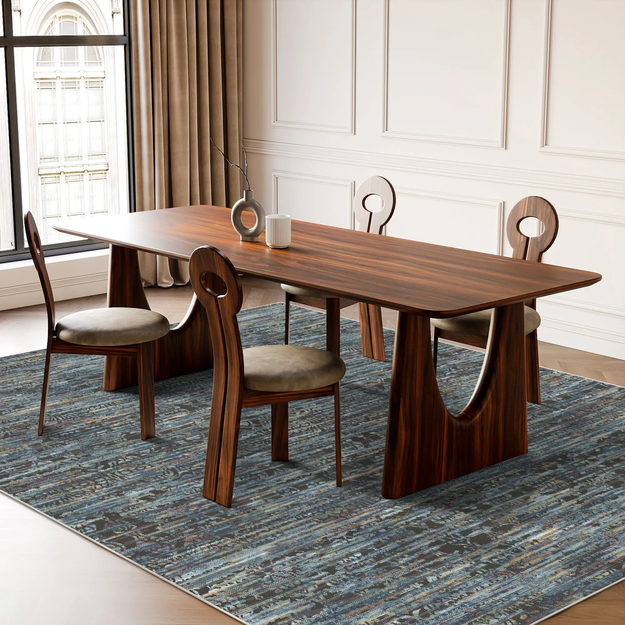 Waschbarer Teppich Berlin Industrial Abstract