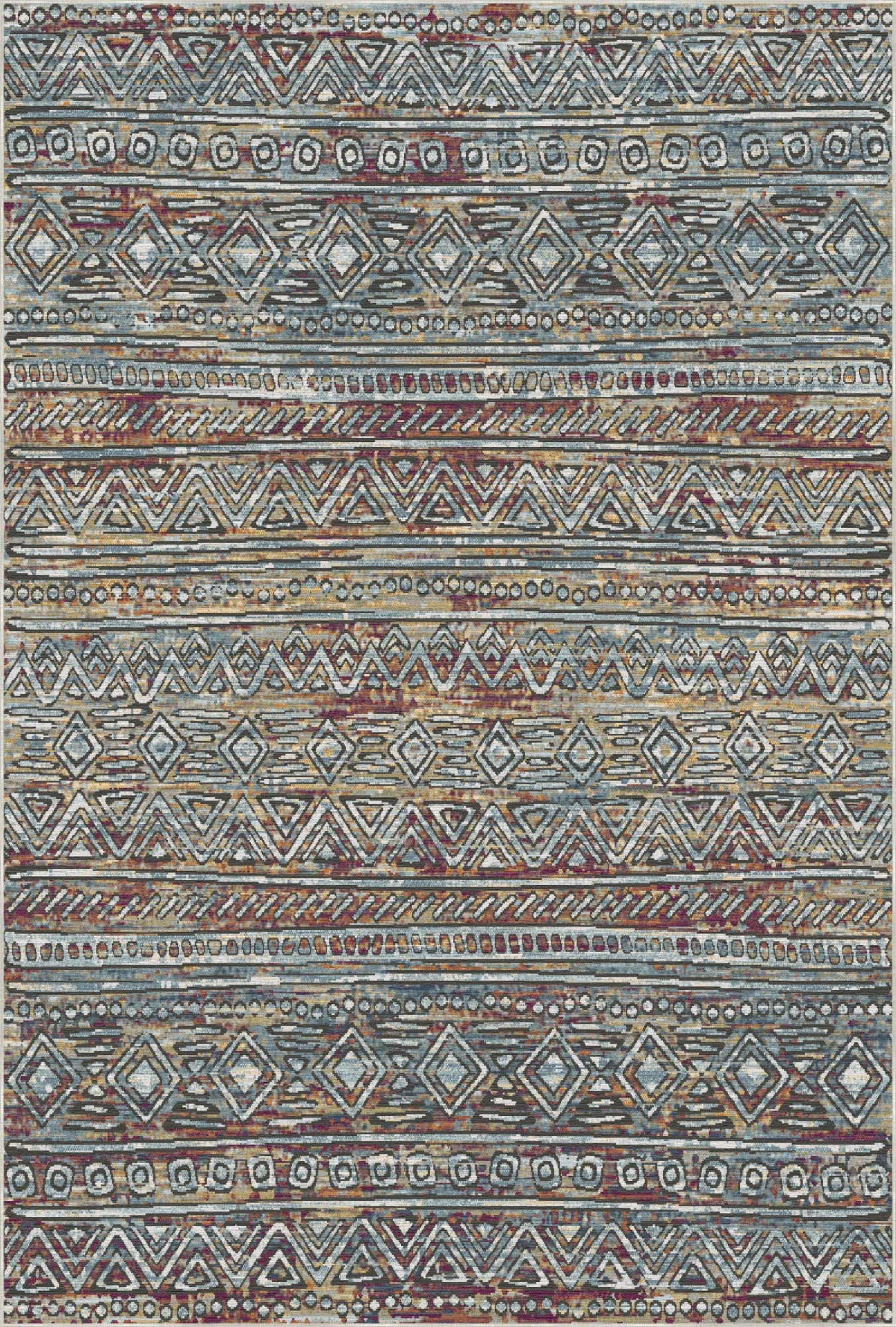 Prague Mosaic Abstrakter Waschbarer Teppich