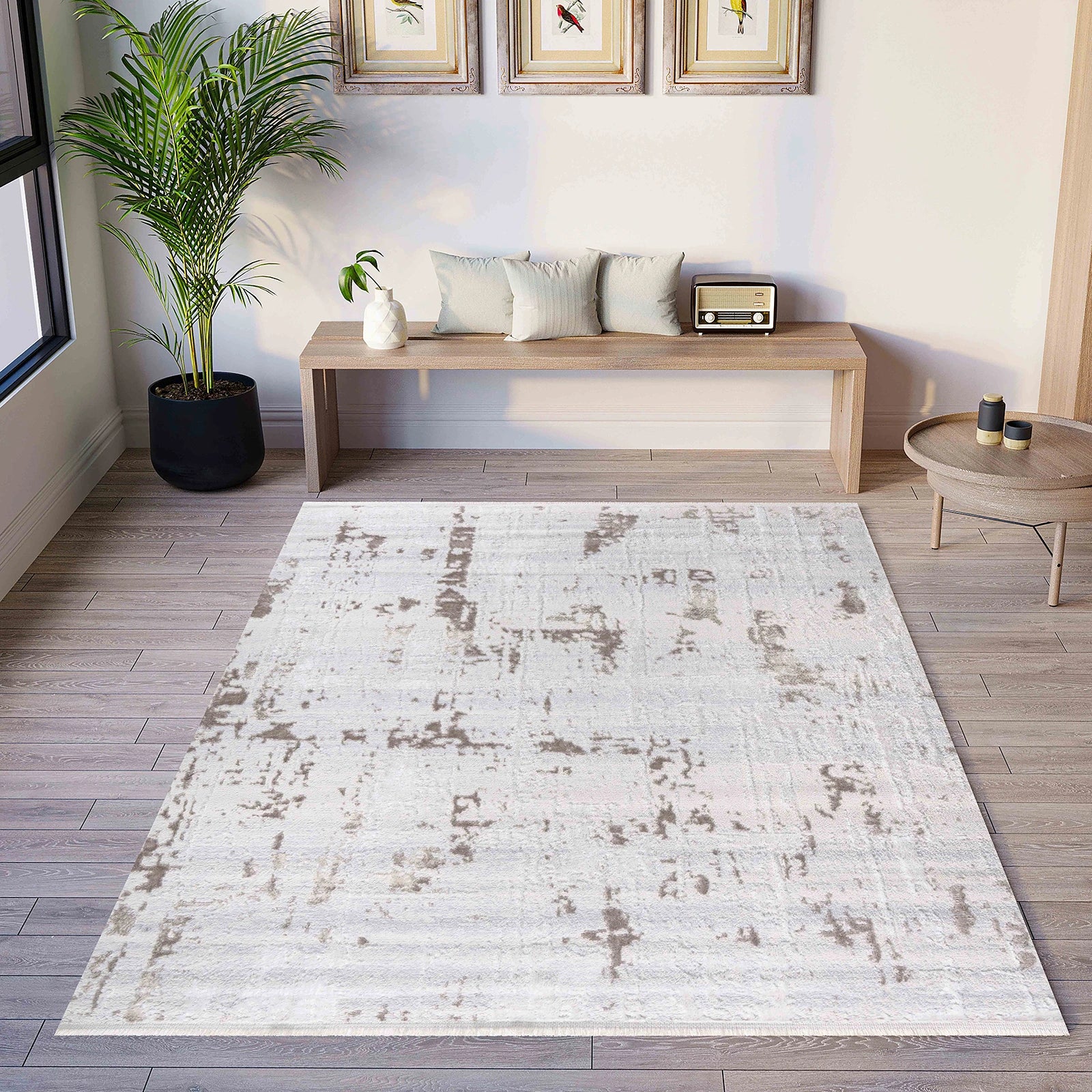 Urban Drift Brown Abstract Rug