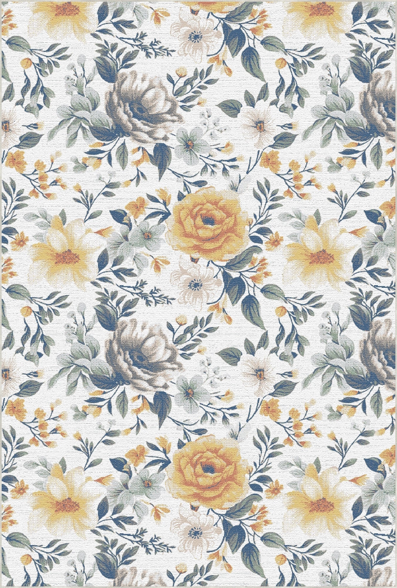 Vintage Pastellweißer Gartenteppich