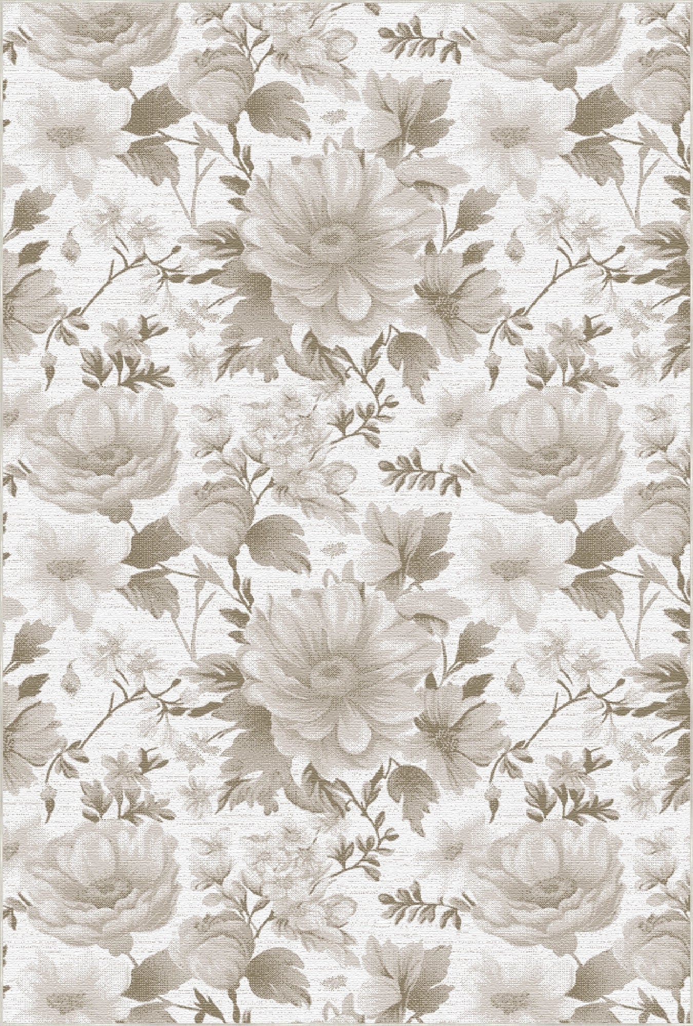Beige Serenity Botanical Teppich