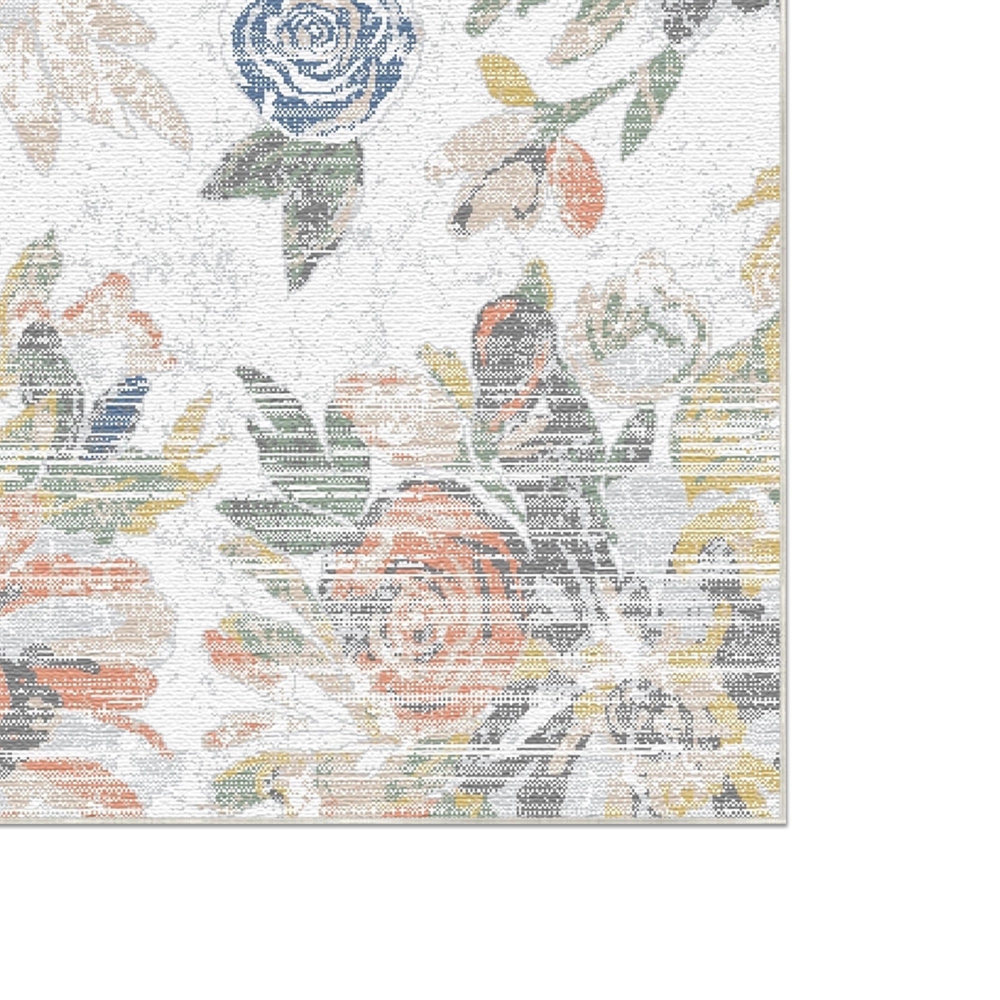 Vintage Teppich mit Malerischem Blumenmuster