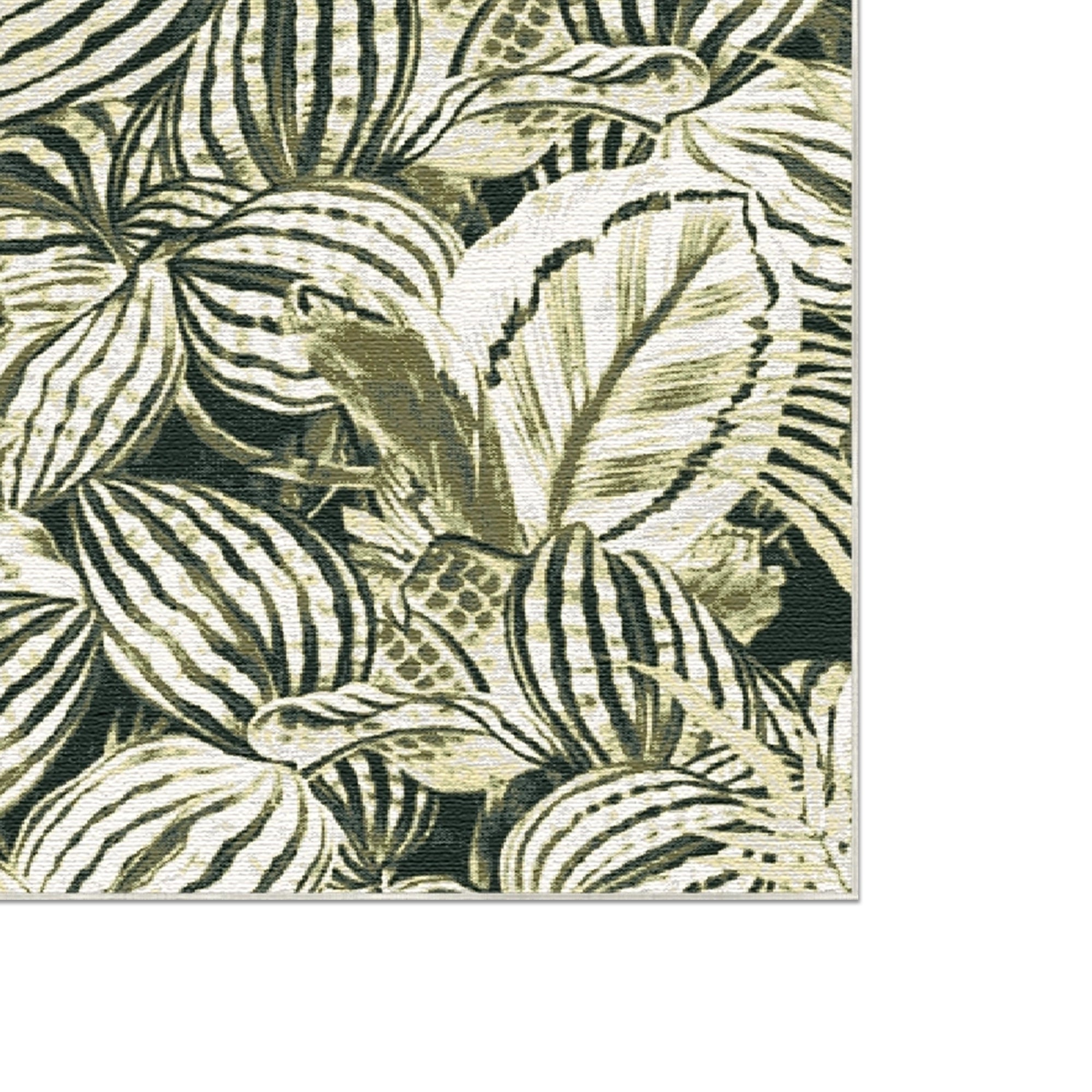 Salbeigrüner Teppich mit Tropischen Blättern