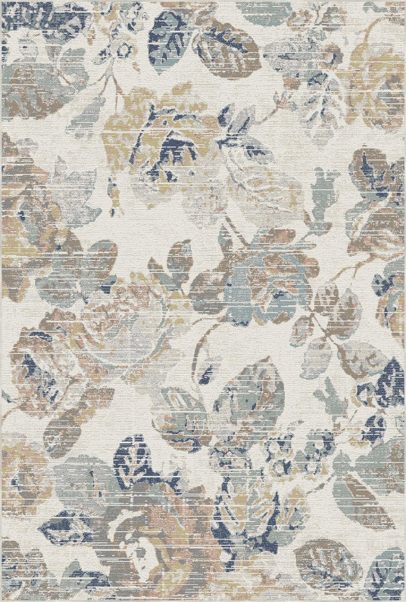 Teppich Azure Meadow mit Vintage Blumenmuster