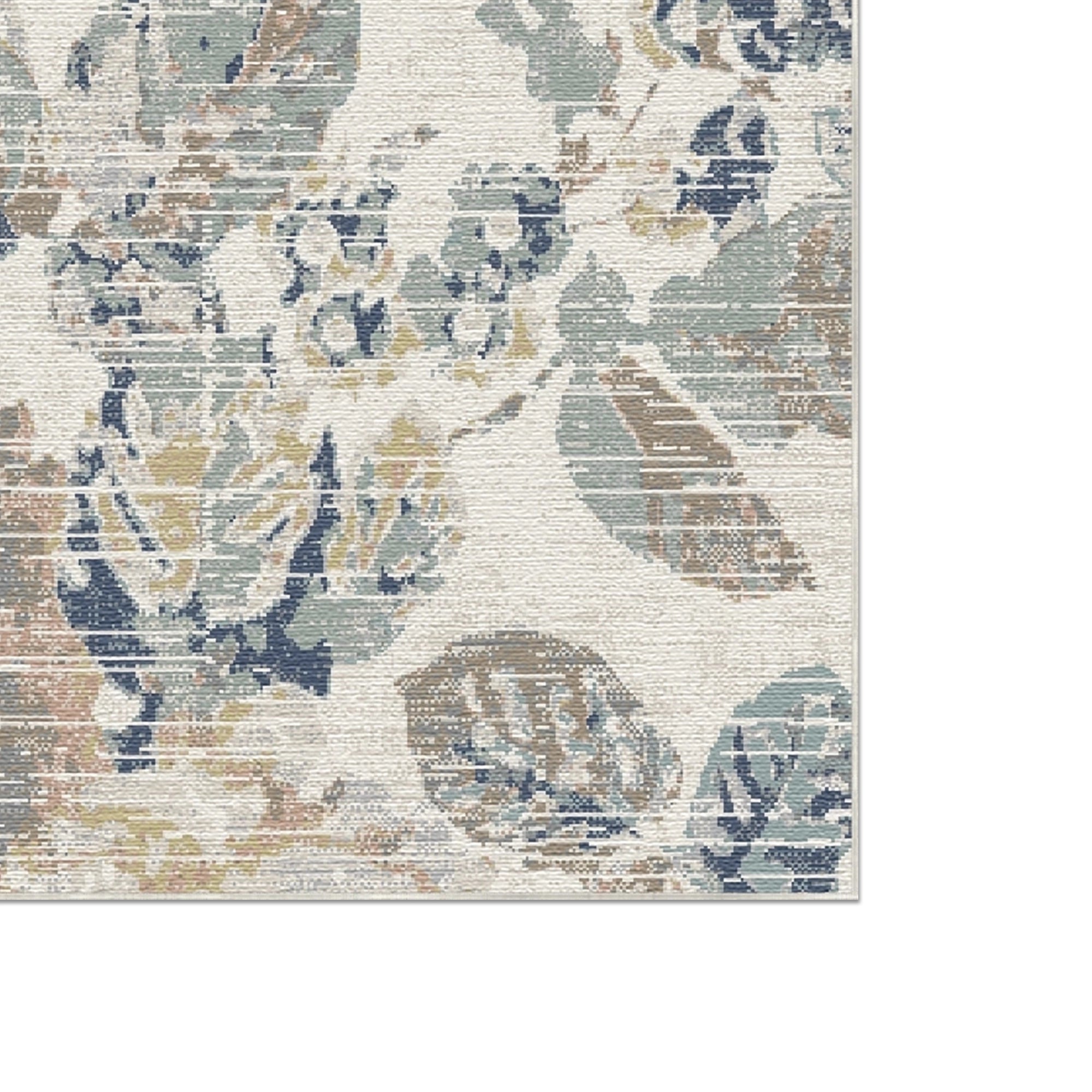 Teppich Azure Meadow mit Vintage Blumenmuster