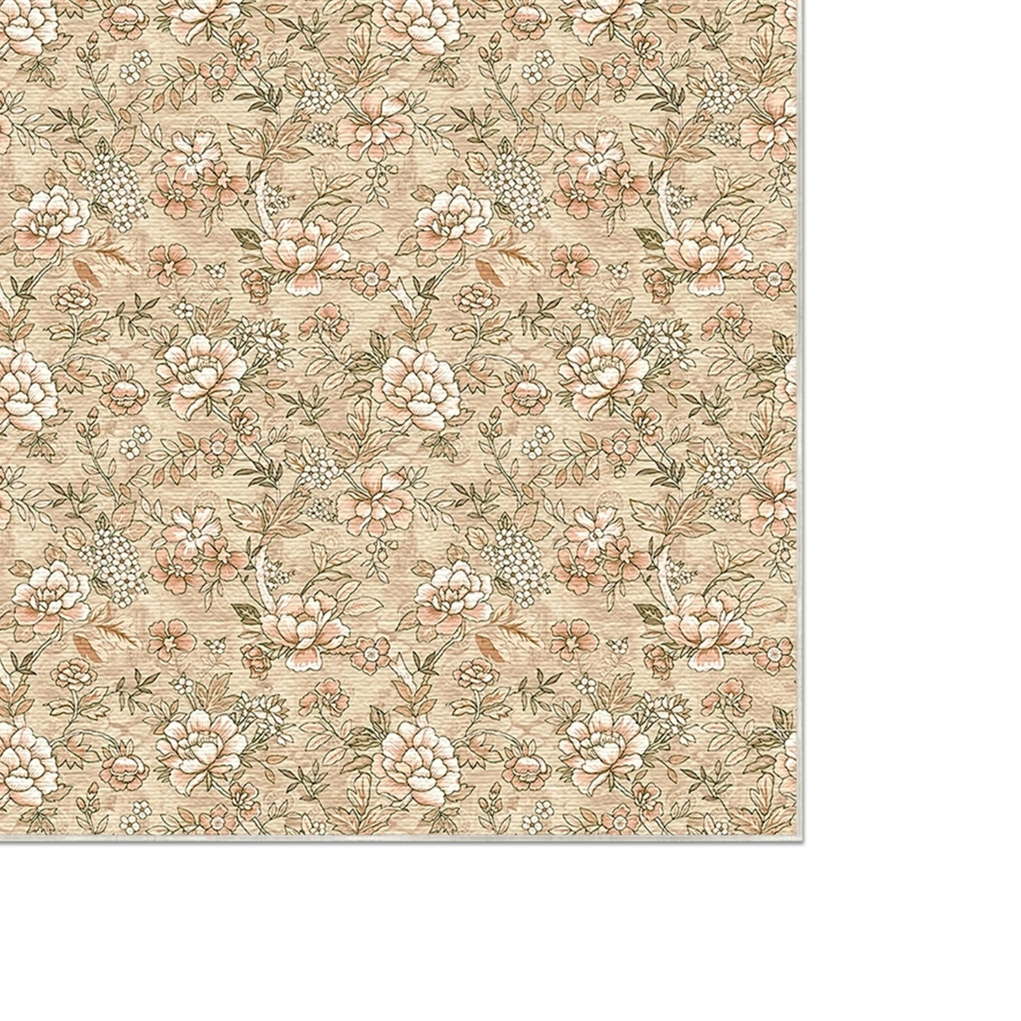 Vintage Beige Petite Floral Teppich