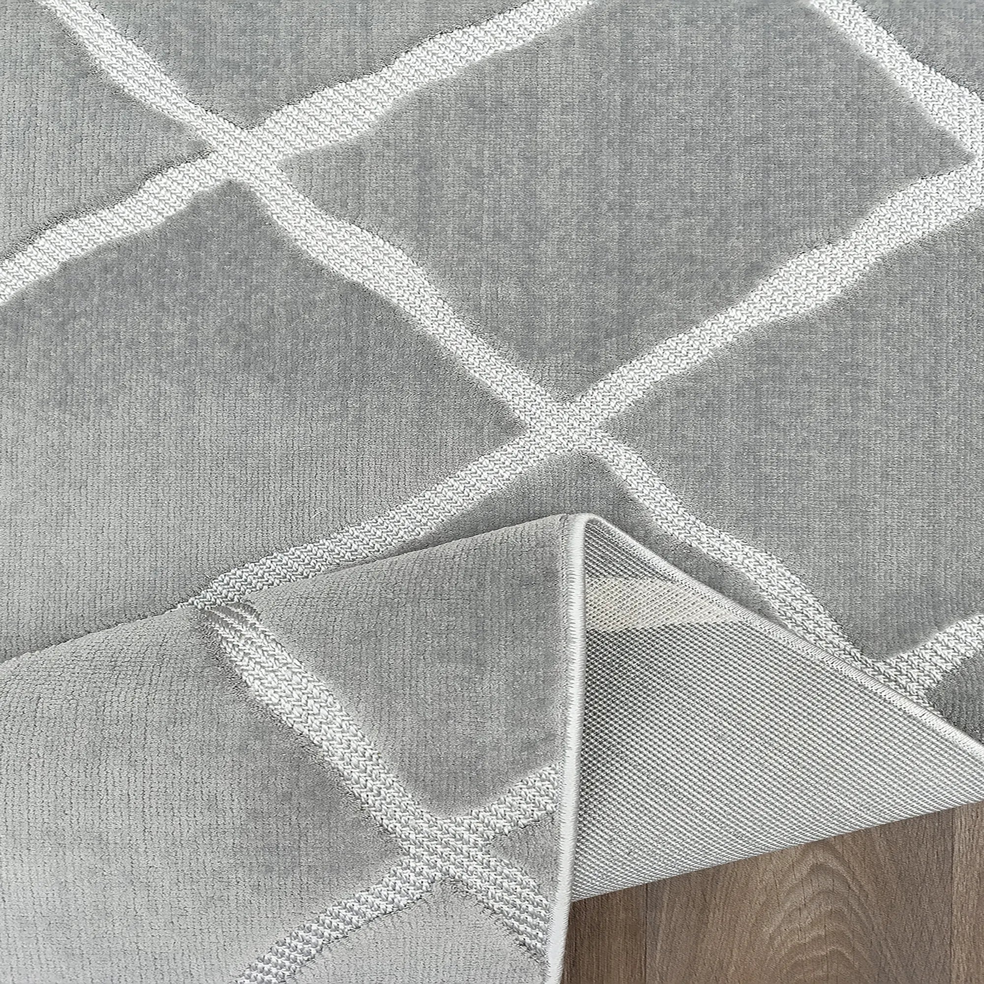 Geometric Stride Rug Gray - Bella Rugs