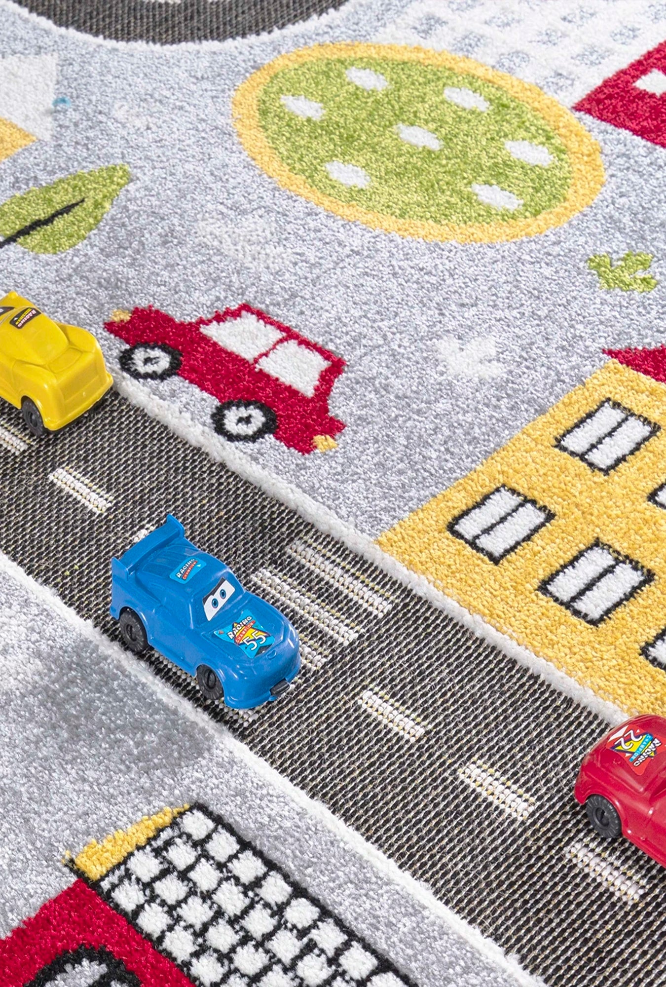 Gray Traffic Kids Rug