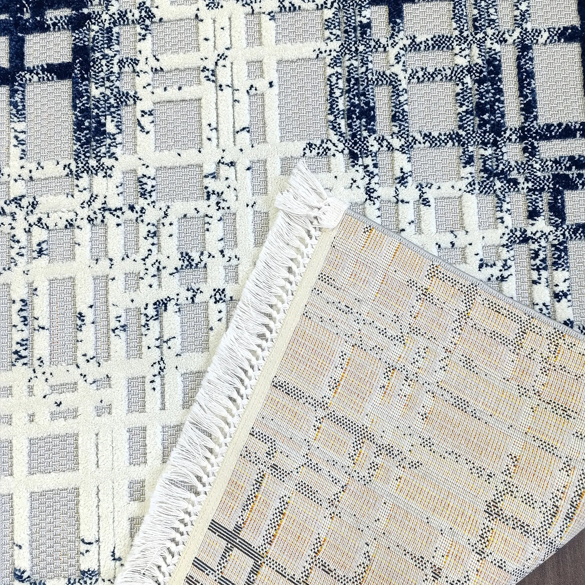 Square Symphony Blue Rug - Bella Rugs