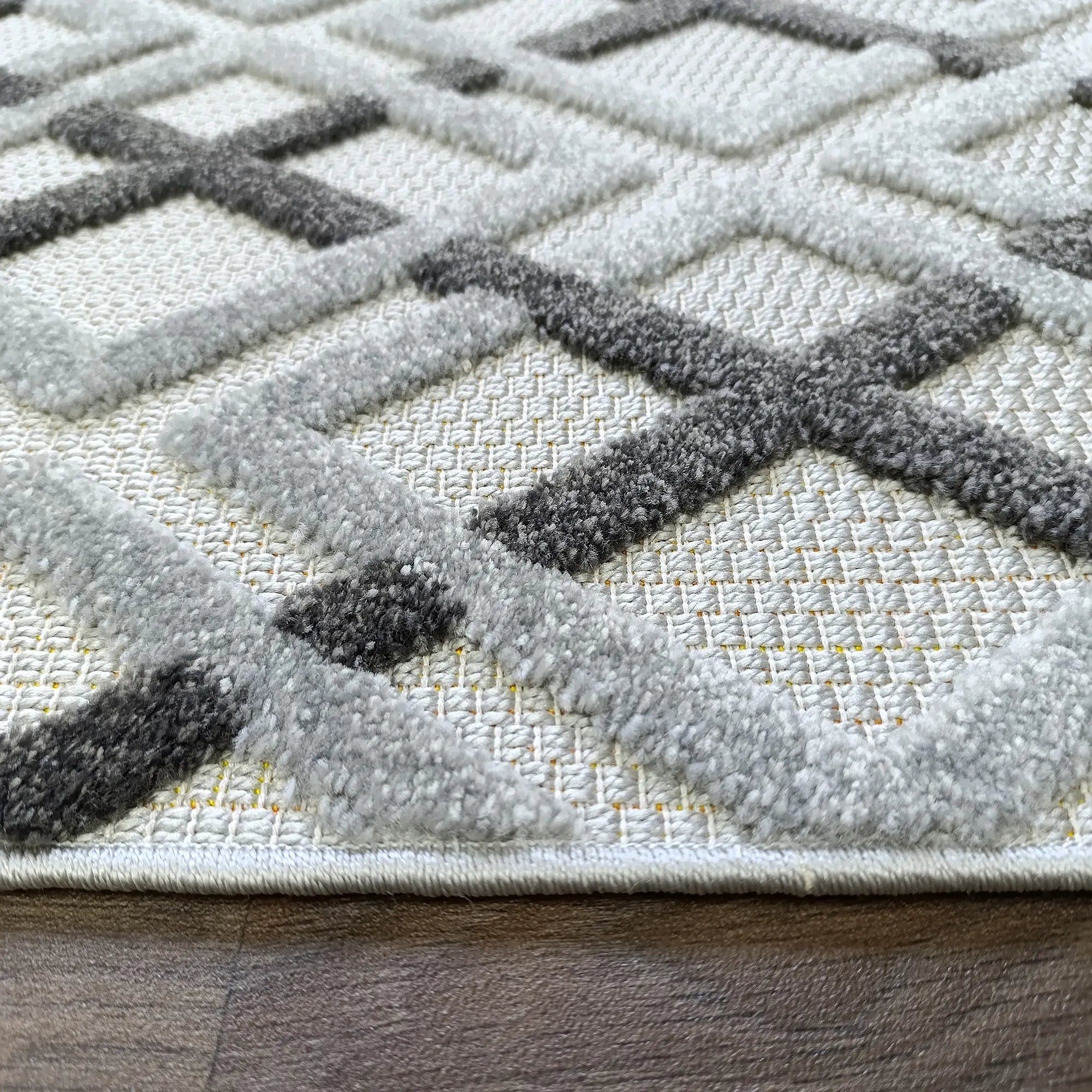 Cross Weave Anthracite Rug - Bella Rugs