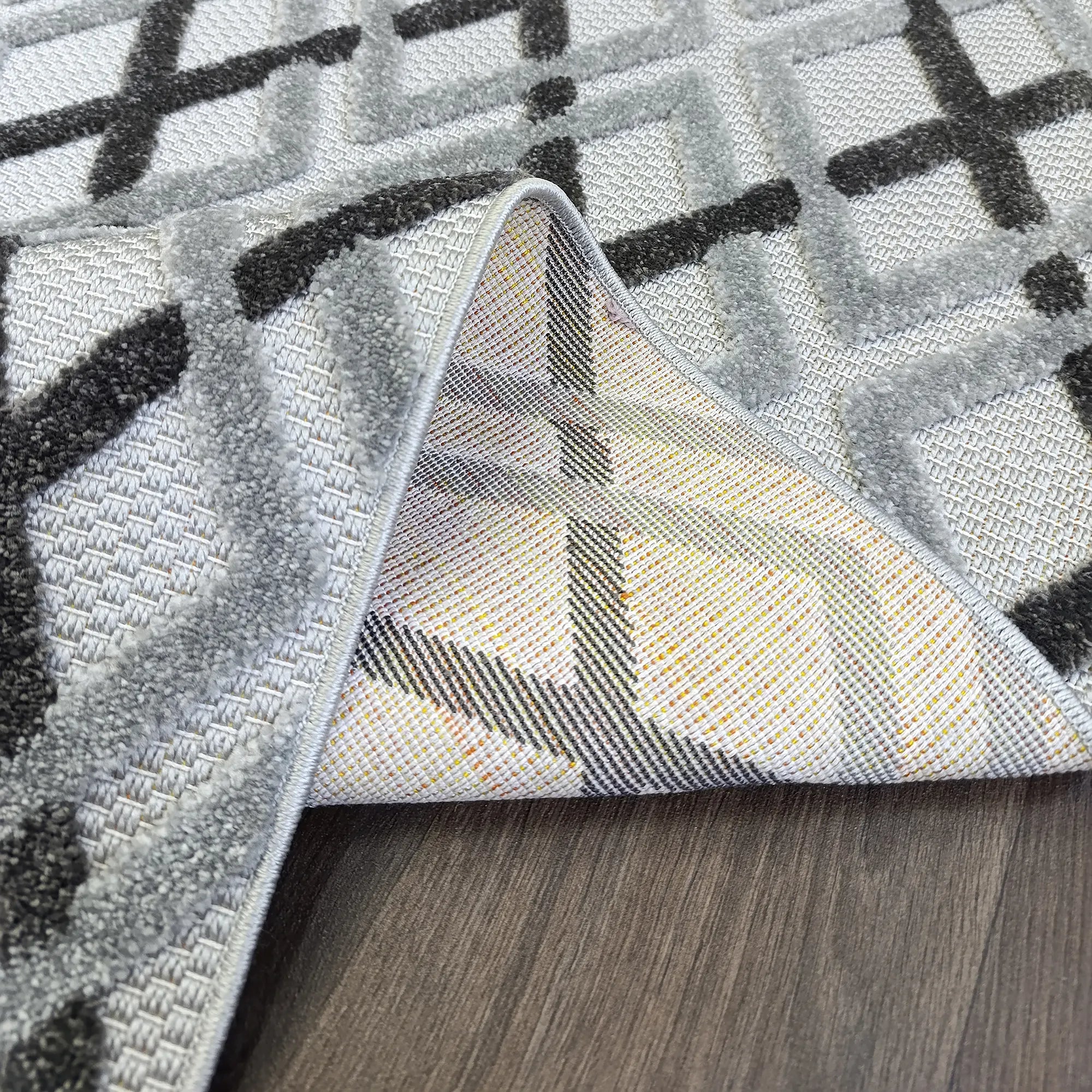 Cross Weave Anthracite Rug - Bella Rugs