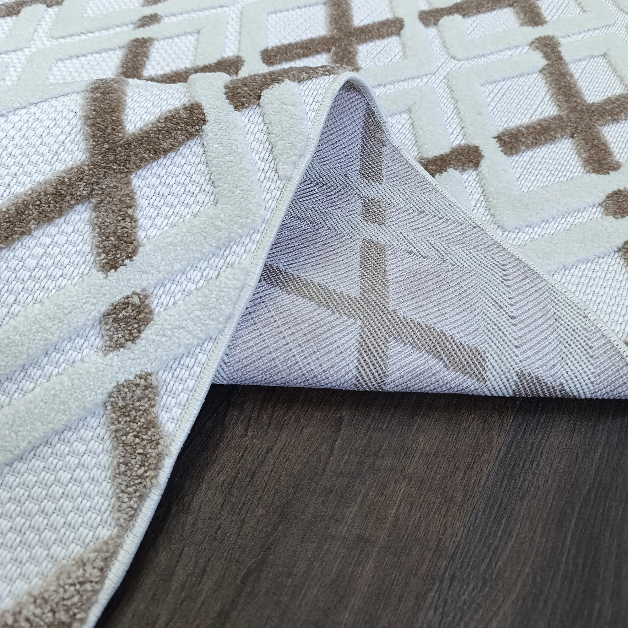 Cross Weave Mocha Rug - Bella Rugs