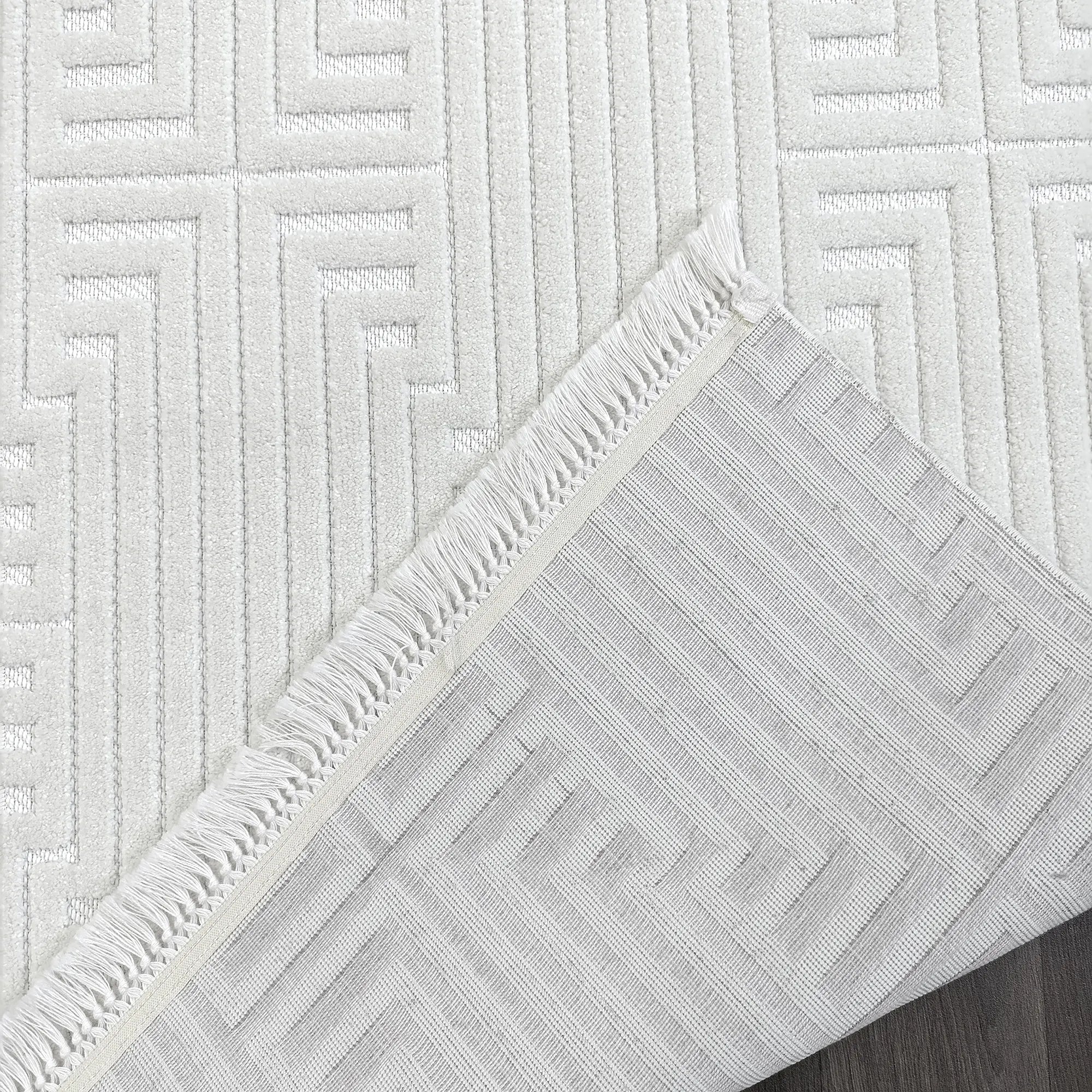 Geometric White Elegance Rug - Bella Rugs