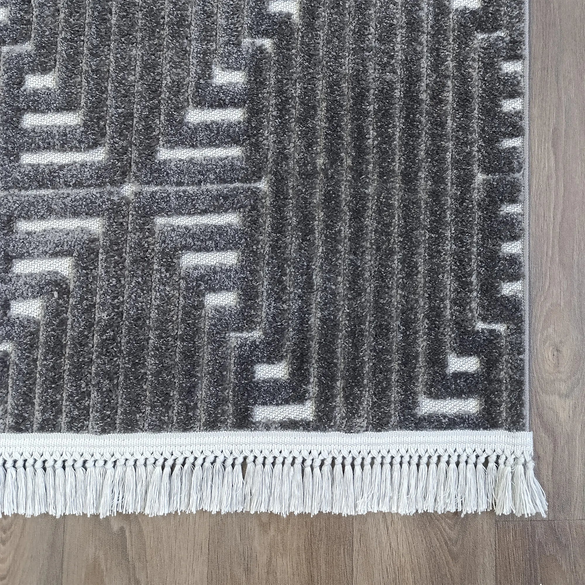 Geometric Anthracite Elegance Rug - Bella Rugs