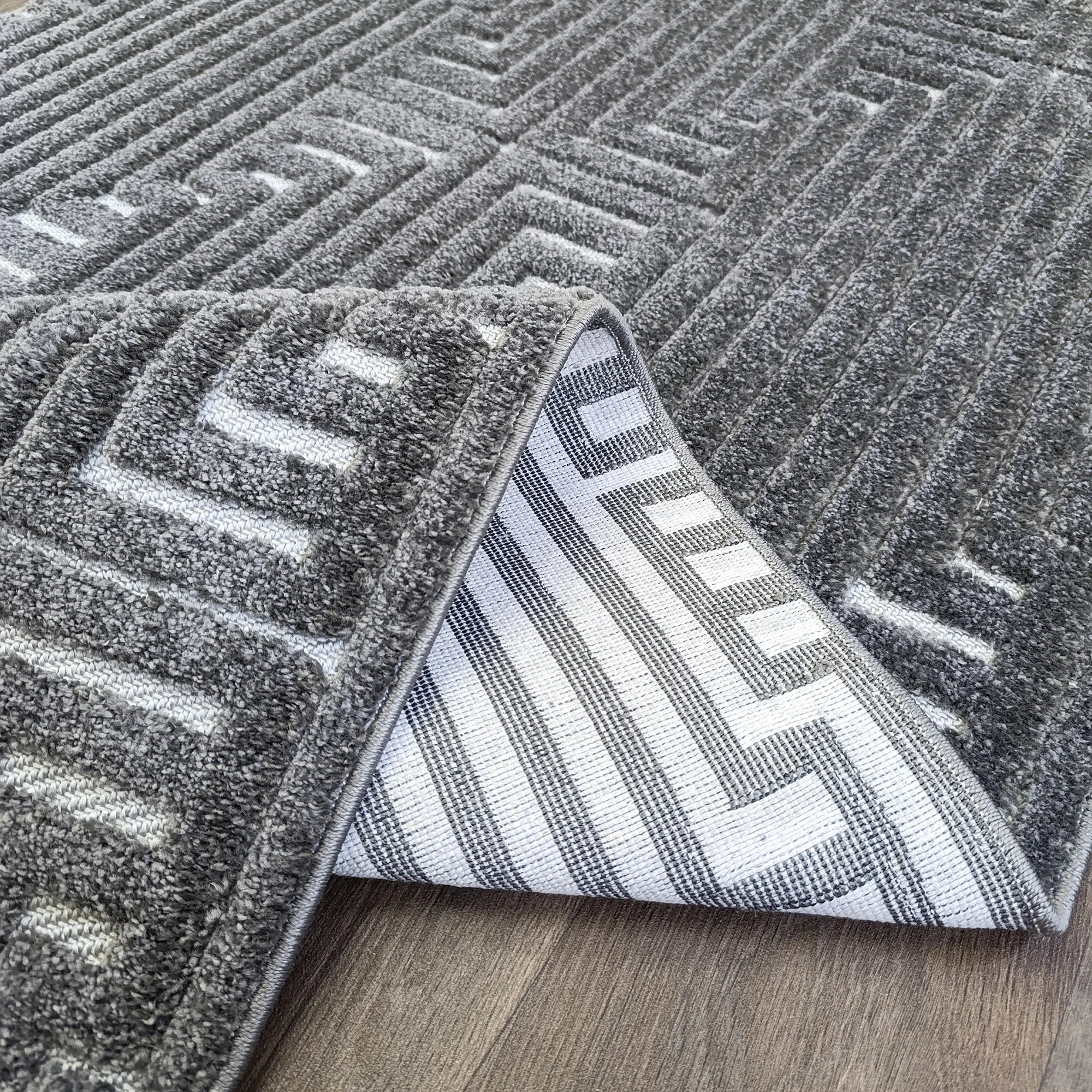Geometric Anthracite Elegance Rug - Bella Rugs