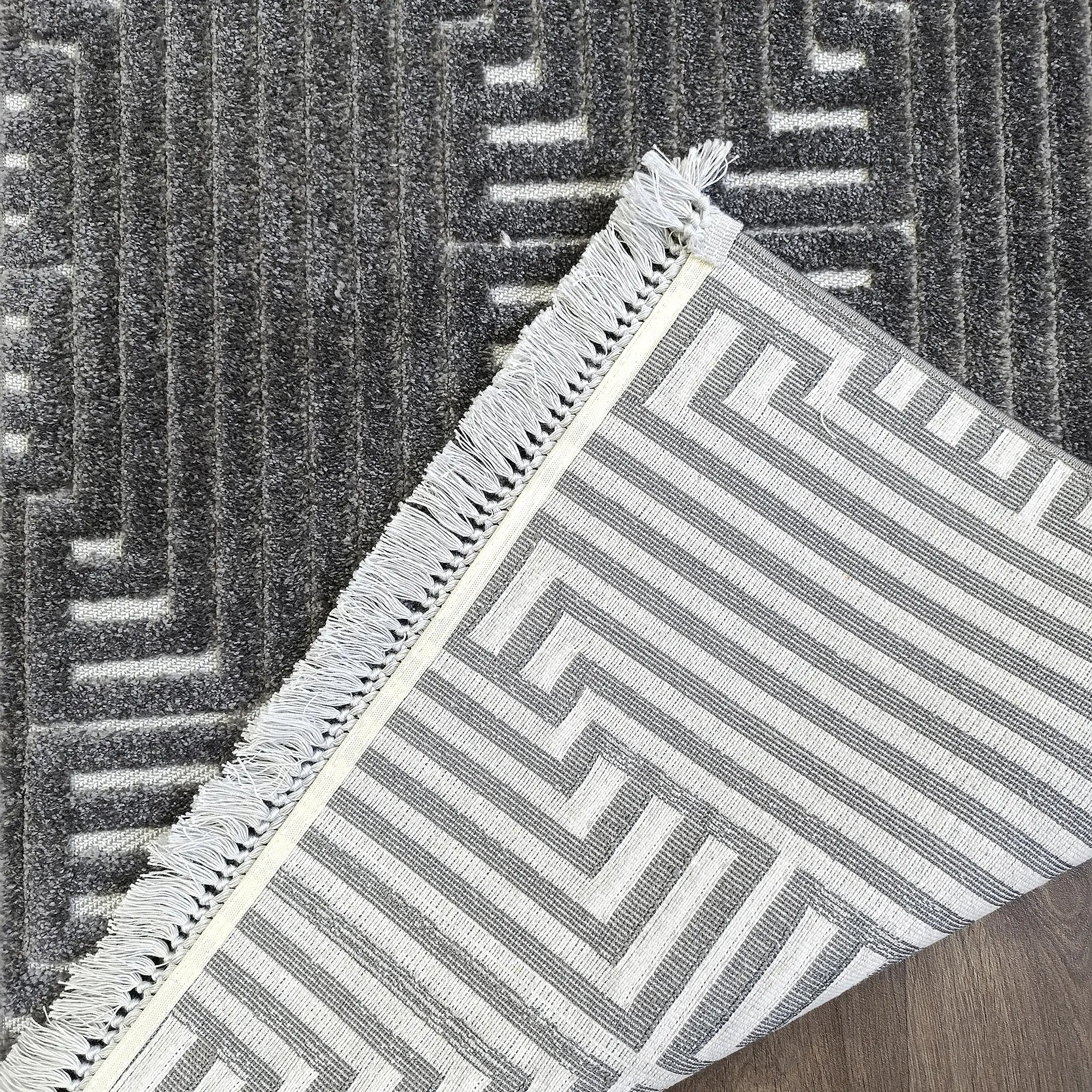 Geometric Anthracite Elegance Rug - Bella Rugs