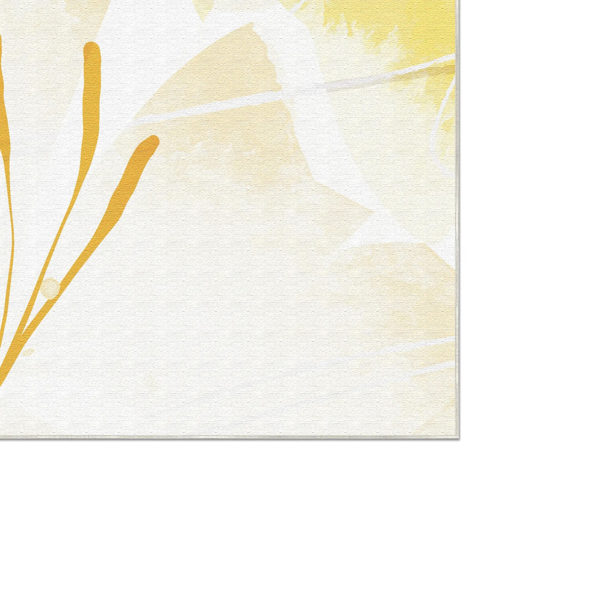 Goldener Aquarell-Blumen-Akzentteppich