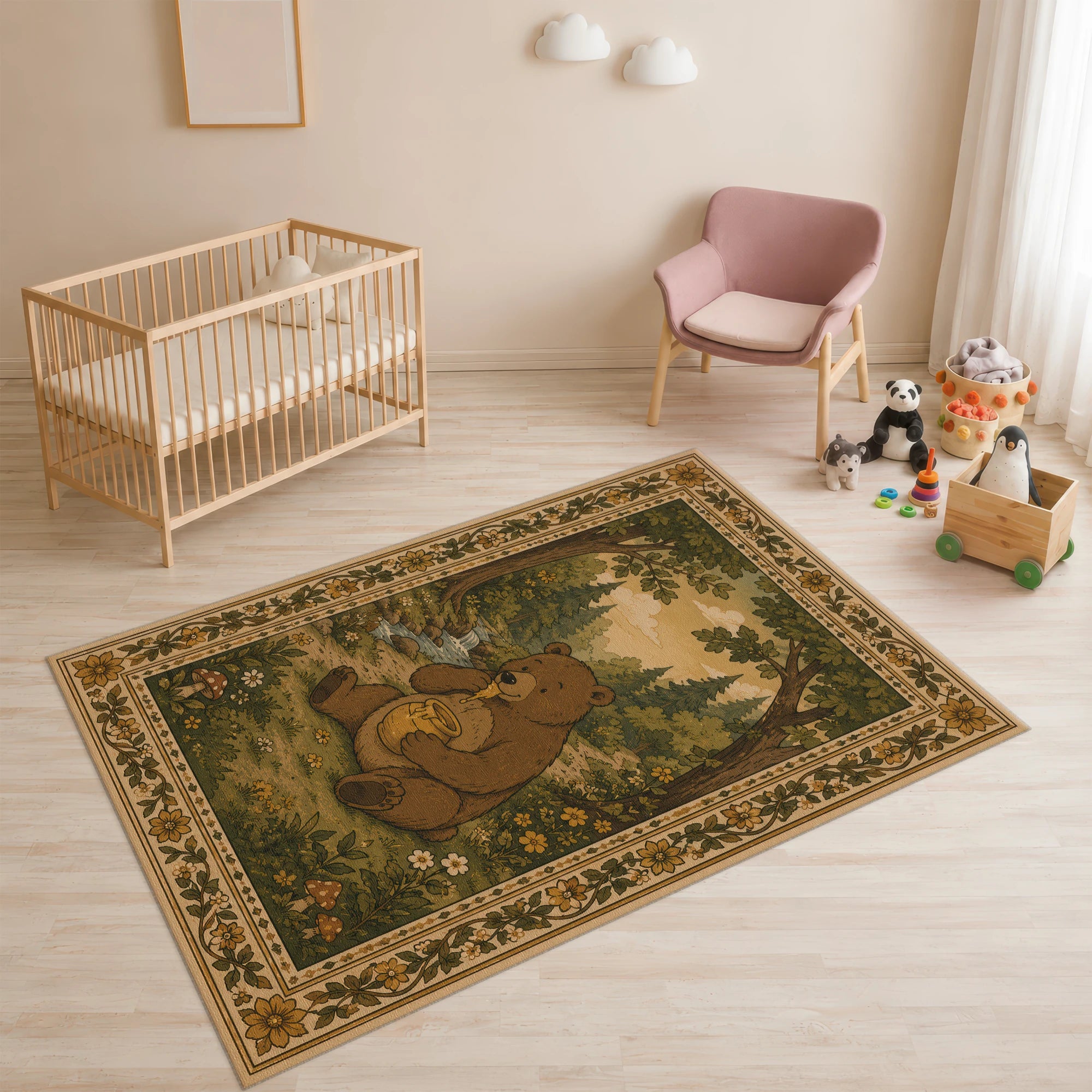 Honey Bear Woodland Teppich