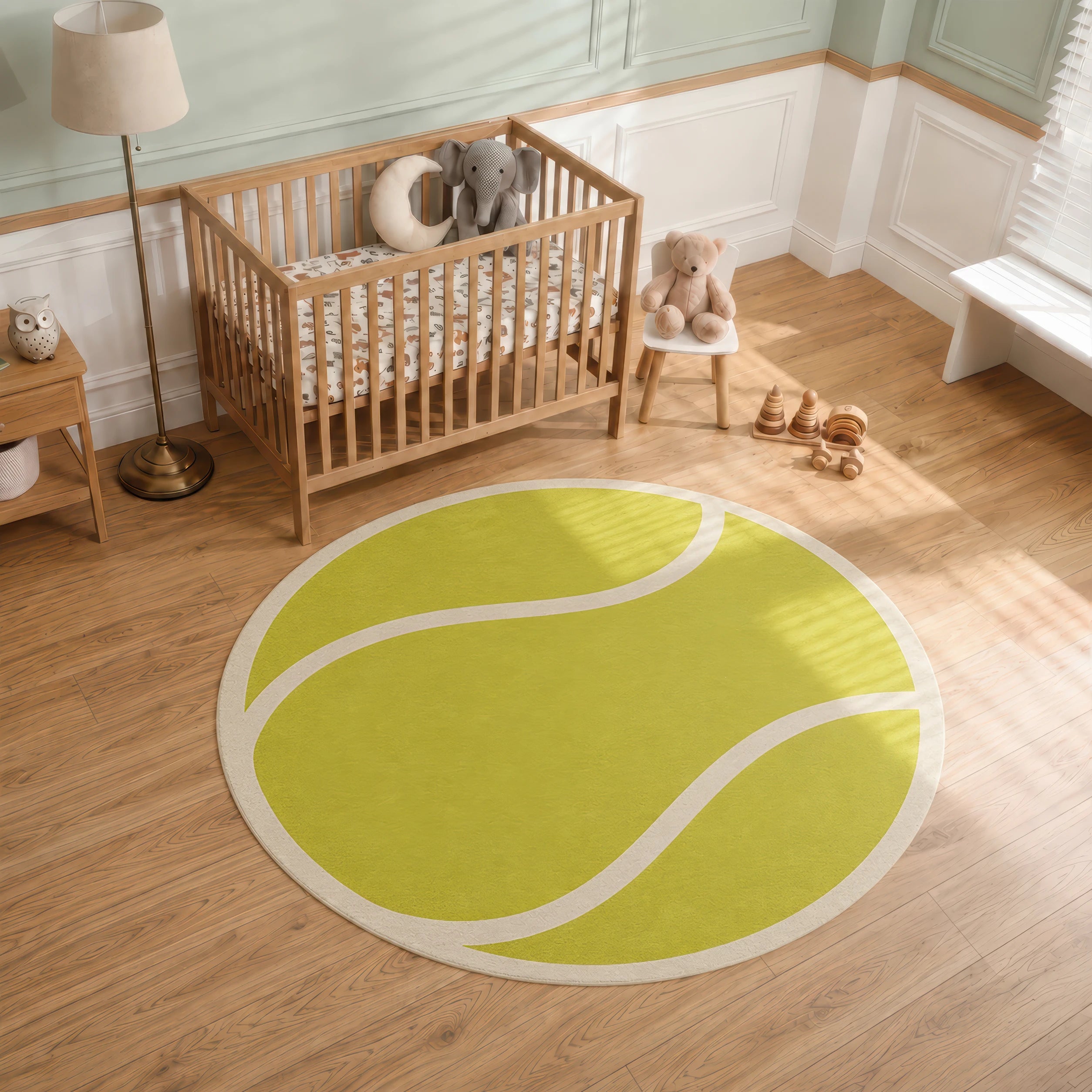 Runder Tennisball Sport | Spielteppich für Kinder
