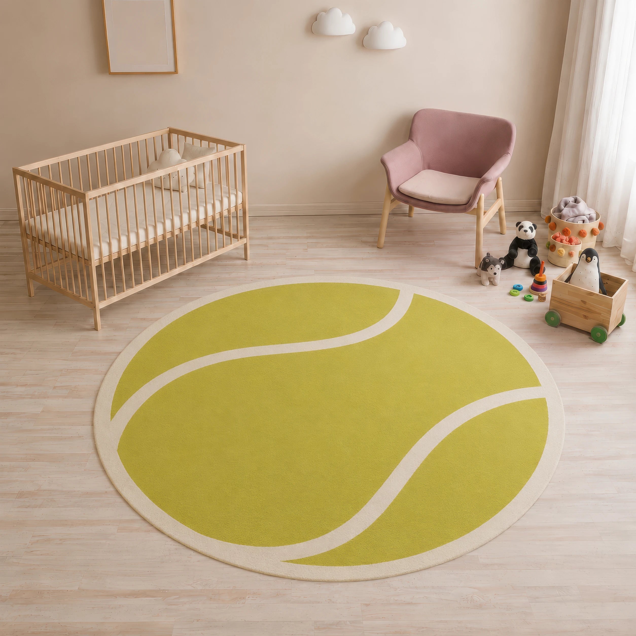 Runder Tennisball Sport | Spielteppich für Kinder