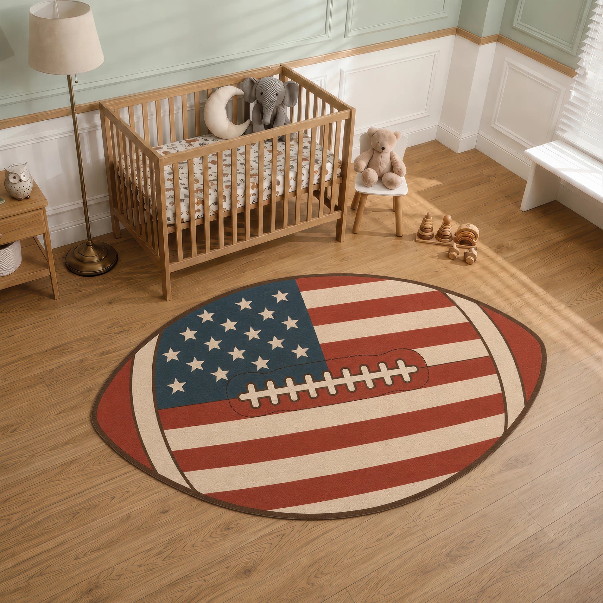 USA-Flagge American Football | Kinder Teppich in Form