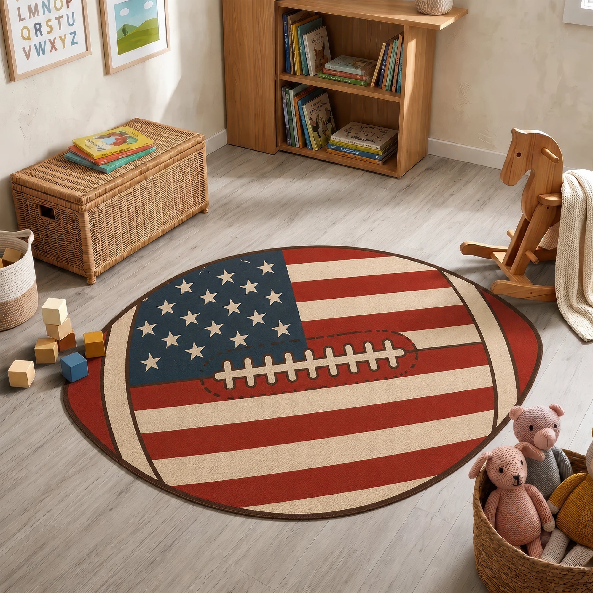 USA-Flagge American Football | Kinder Teppich in Form