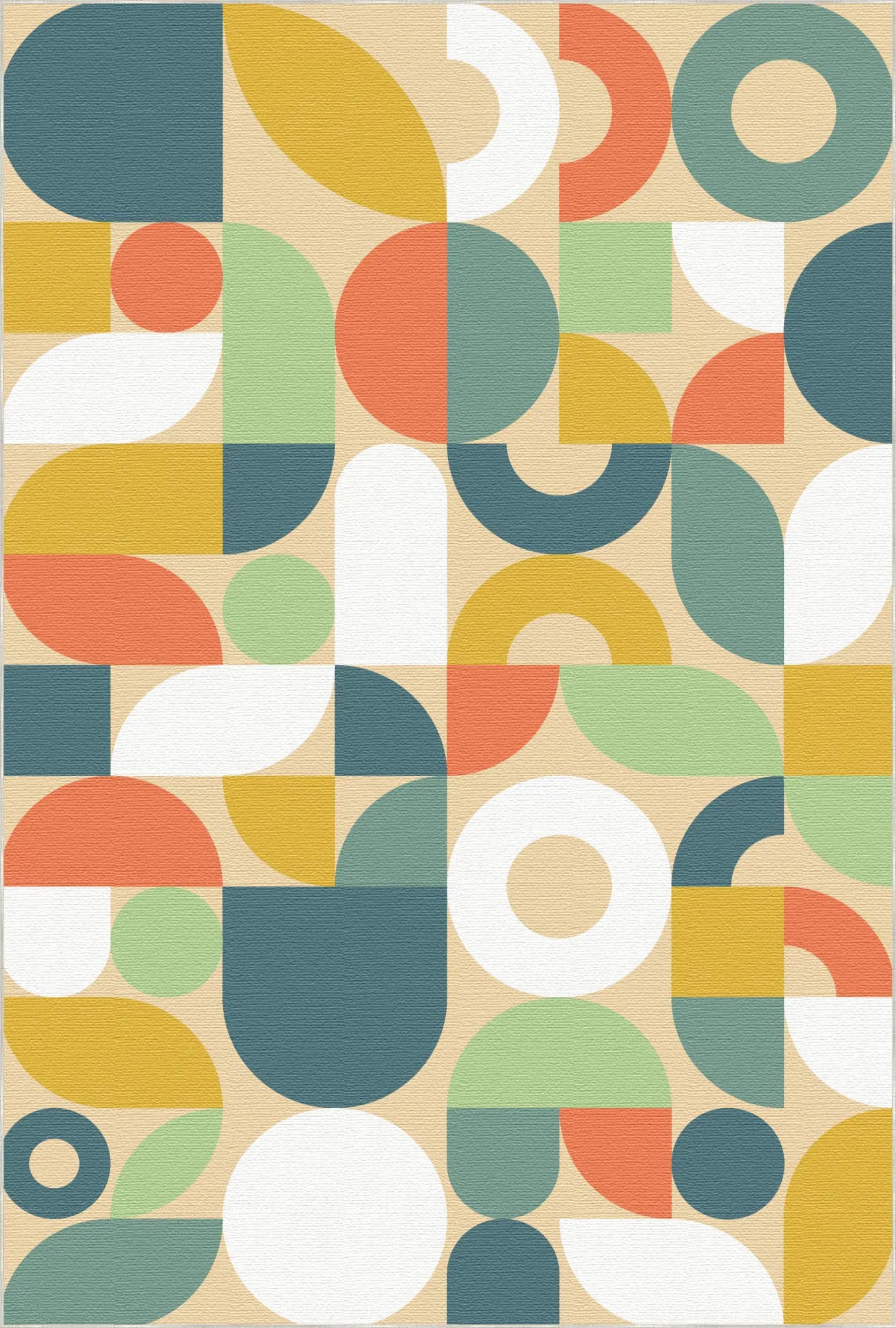 Moderner Retro Geometrischer Waschbarer Teppich