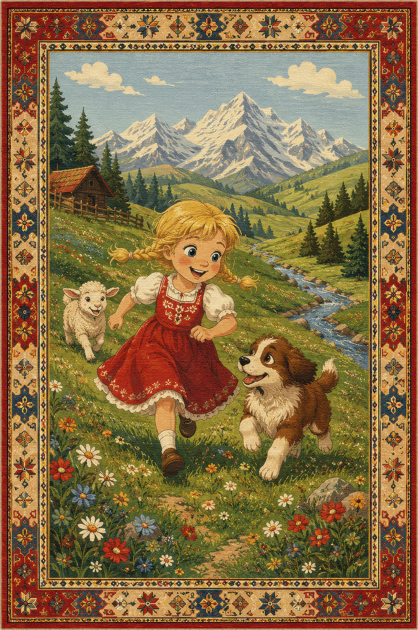 Kinderteppich Alpine Meadow Storybook