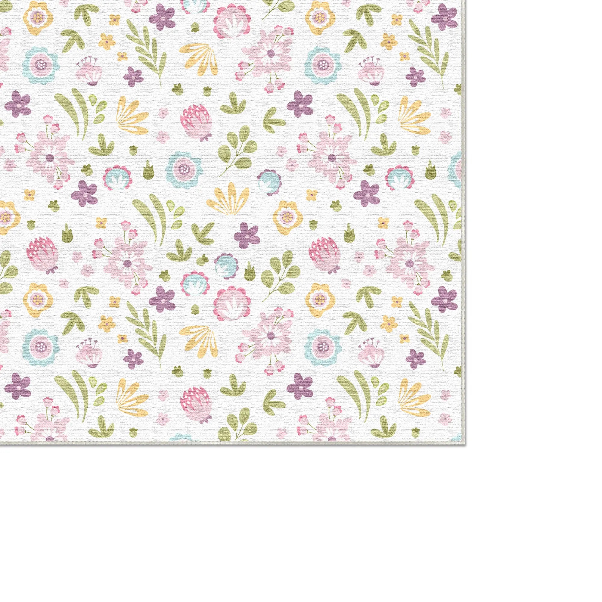 Waschbarer Pastell Kleiner Blumen Teppich