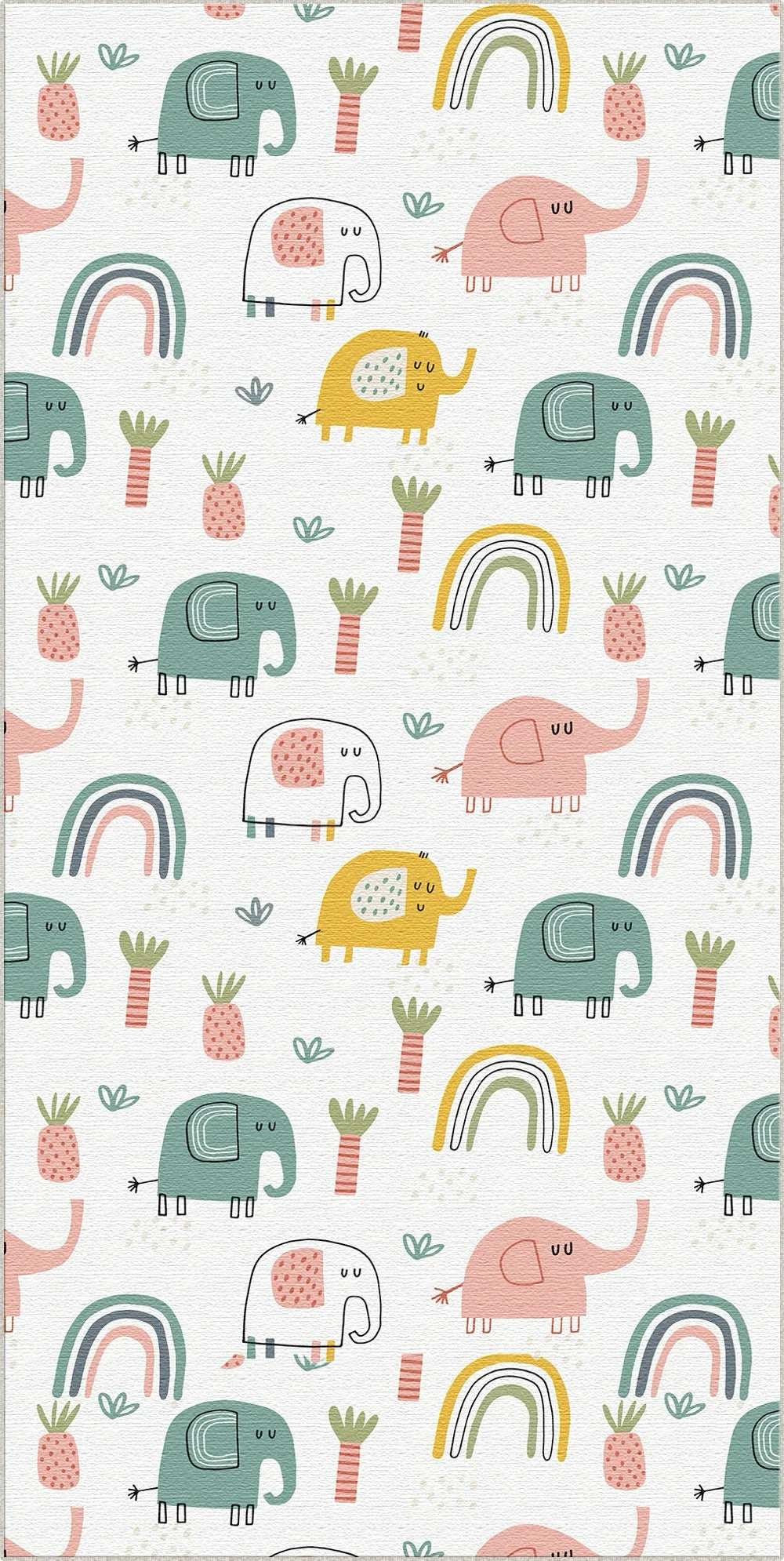 Waschbarer Boho Elefant Kinderzimmer Teppich