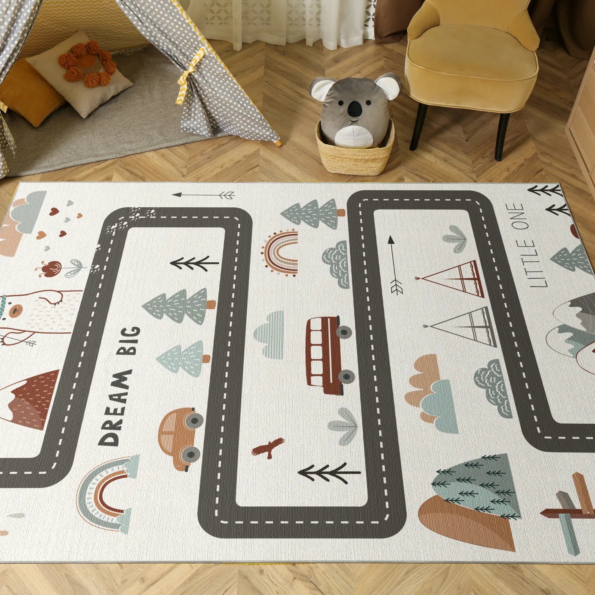 Boho Wald Abenteuer Spielteppich
